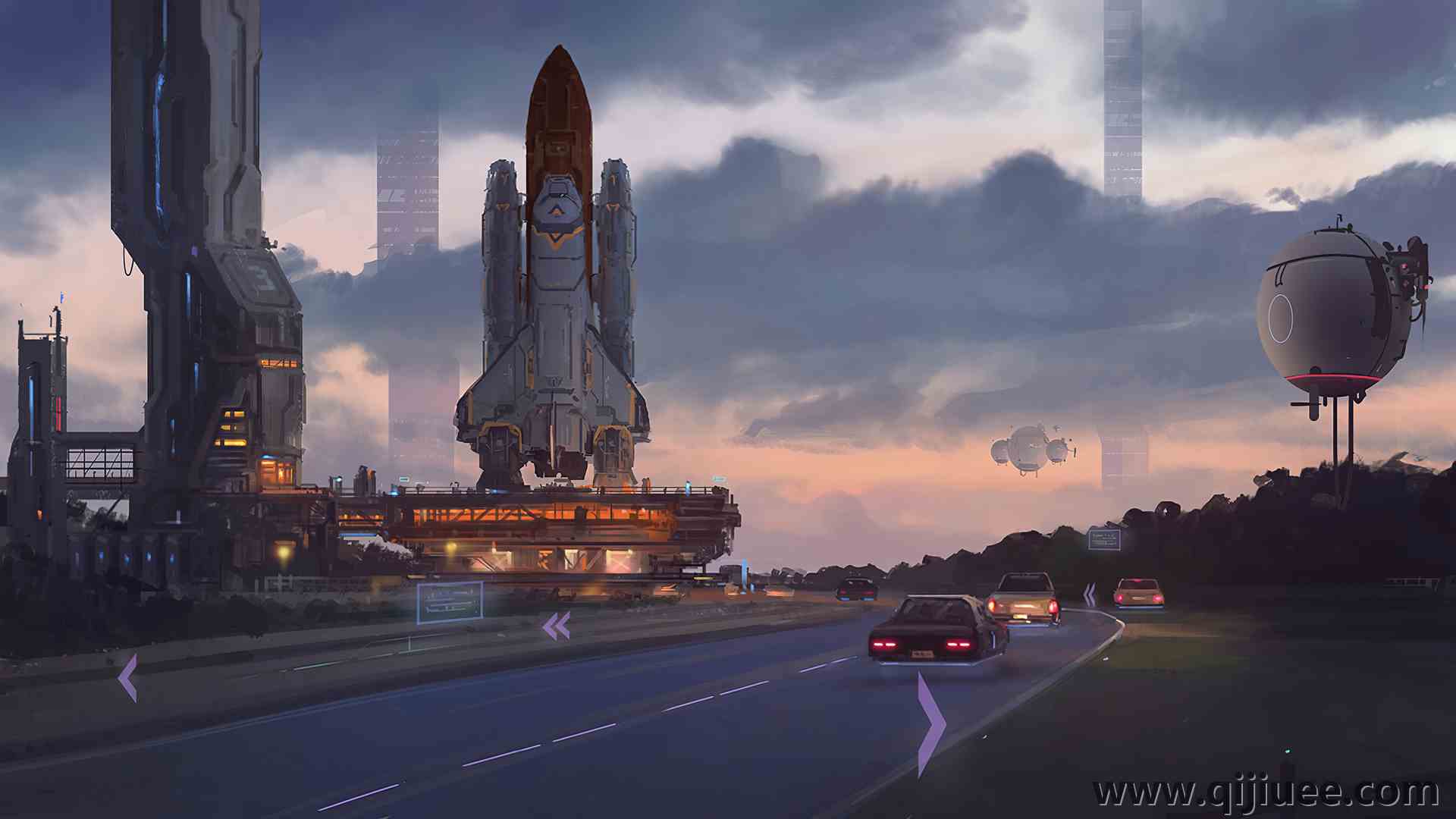 道路 汽车 宇宙飞船 发射台  电脑壁纸 4K壁纸3840 x 2160/9.21 MB-柒染云阁