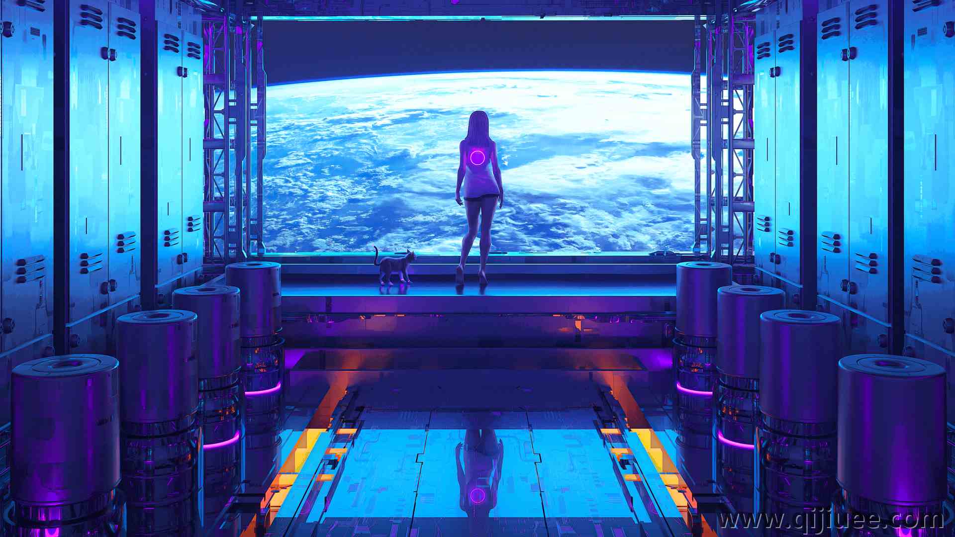 女性 空间 宇宙飞船 房间 室内 科幻小说 插图 AI艺术 空间站 室内 电脑壁纸 4K壁纸3840 x 2160/15.83 MB-柒染云阁