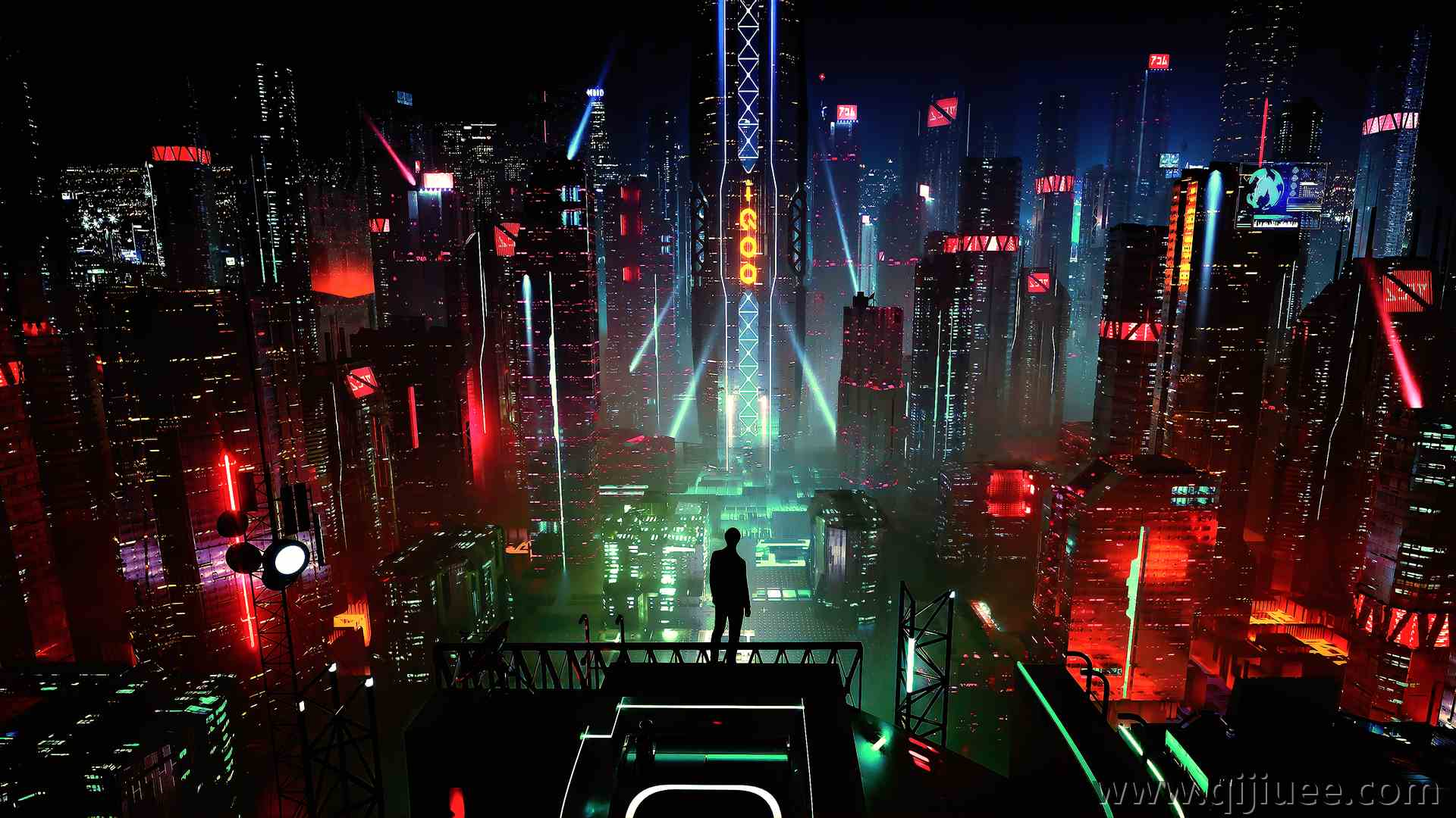 赛博朋克 未来主义 奇幻艺术 城市景观 未来城市 男人 夜晚 电脑壁纸 4K壁纸3840 x 2160/7.65 MB-柒染云阁