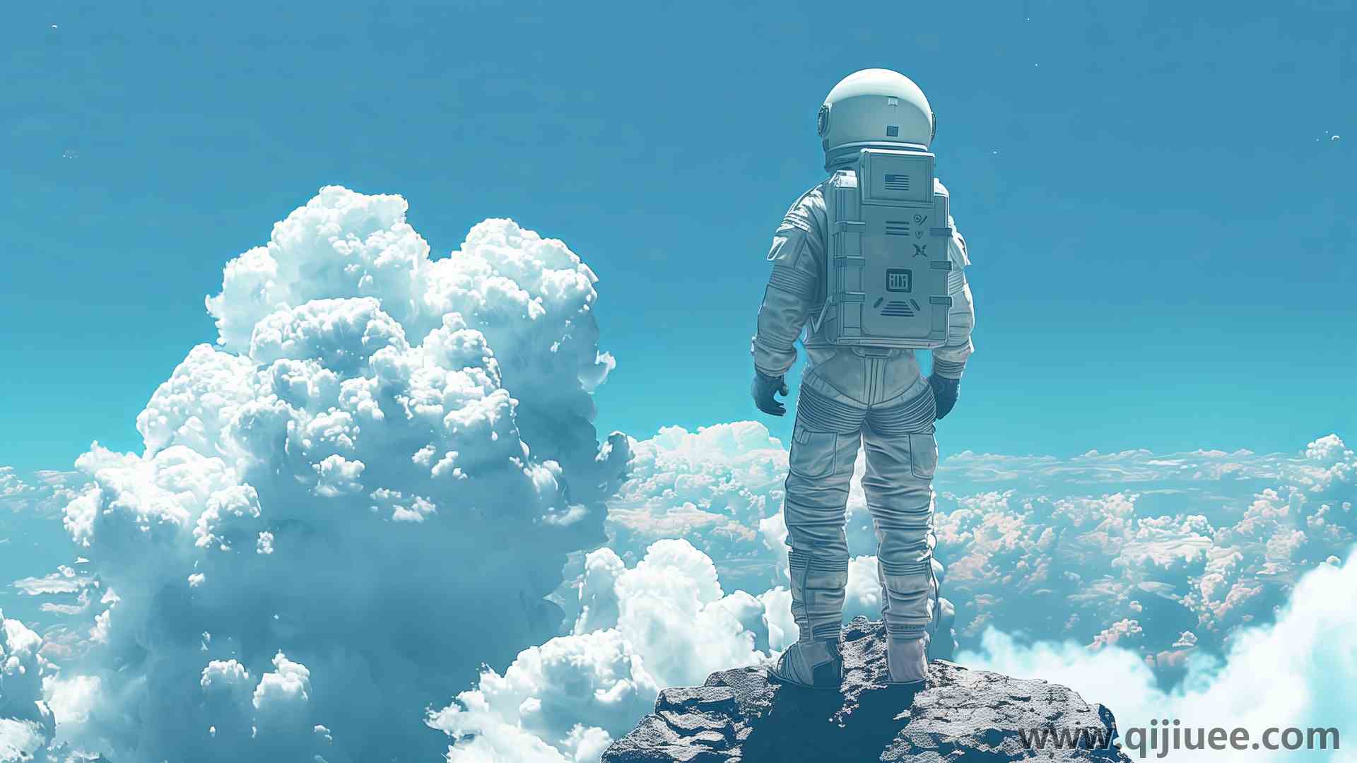 宇航员 人工智能艺术 云 蓝色 晴朗的天空 天空 电脑壁纸 4K壁纸5824 x 3264/9.57 MB-柒染云阁