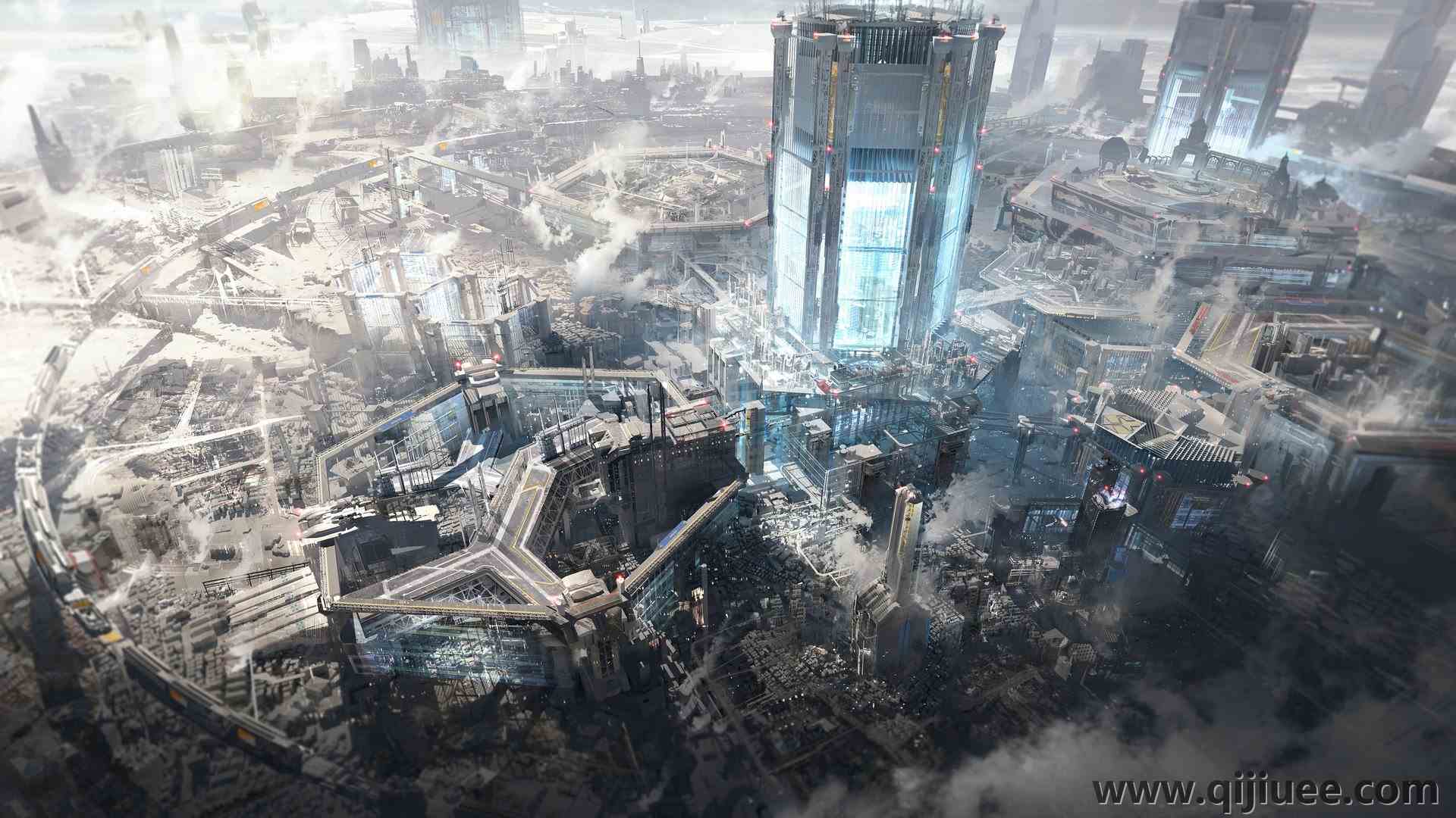 数字艺术 艺术品 插图 城市 城市景观 未来主义 建筑 日光 早晨 电脑壁纸 4K壁纸4000 x 2320/1.59 MB-柒染云阁