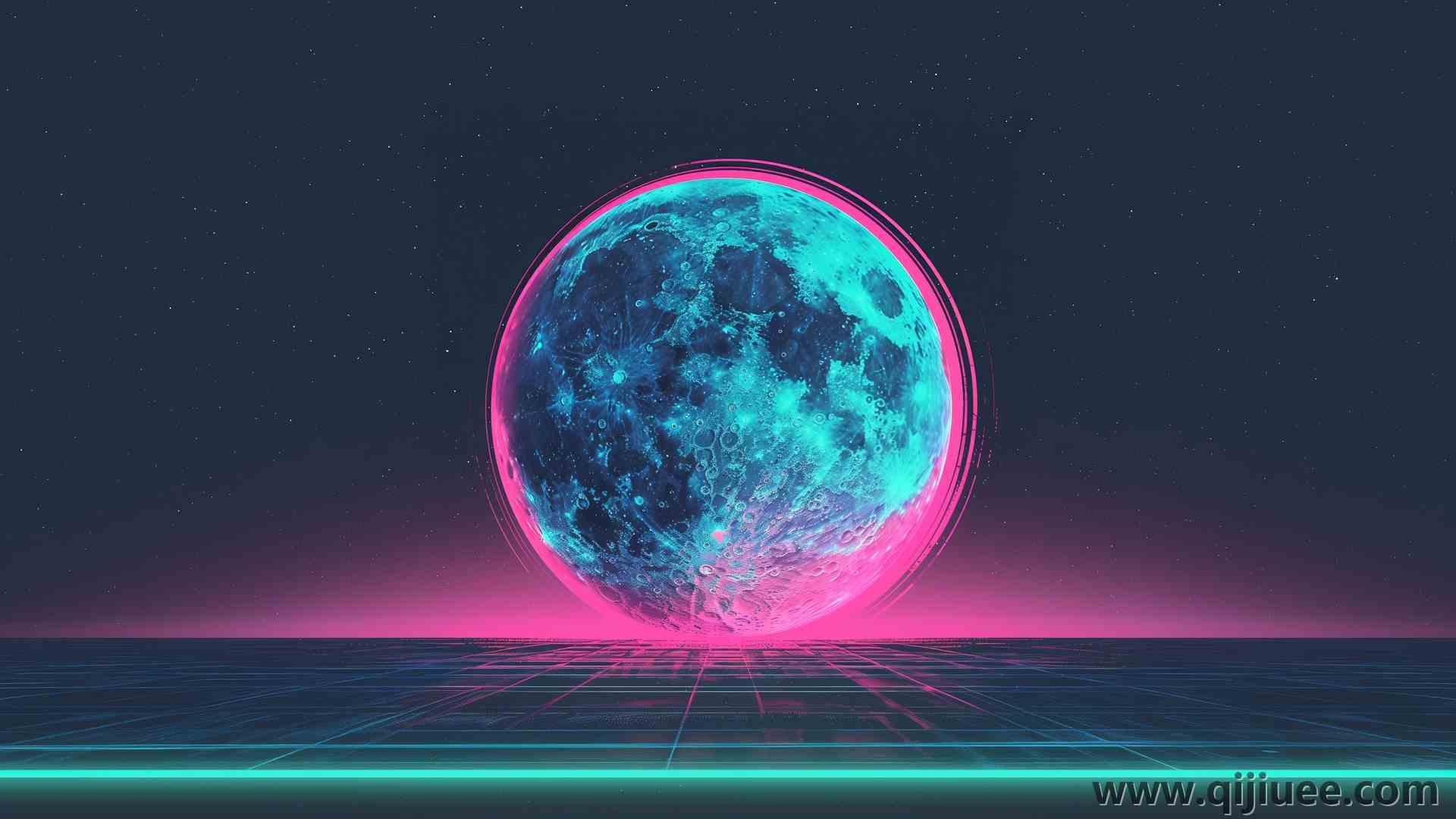 人工智能艺术 插图 海浪 月亮  电脑壁纸 4K壁纸5824 x 3264/8.76 MB-柒染云阁