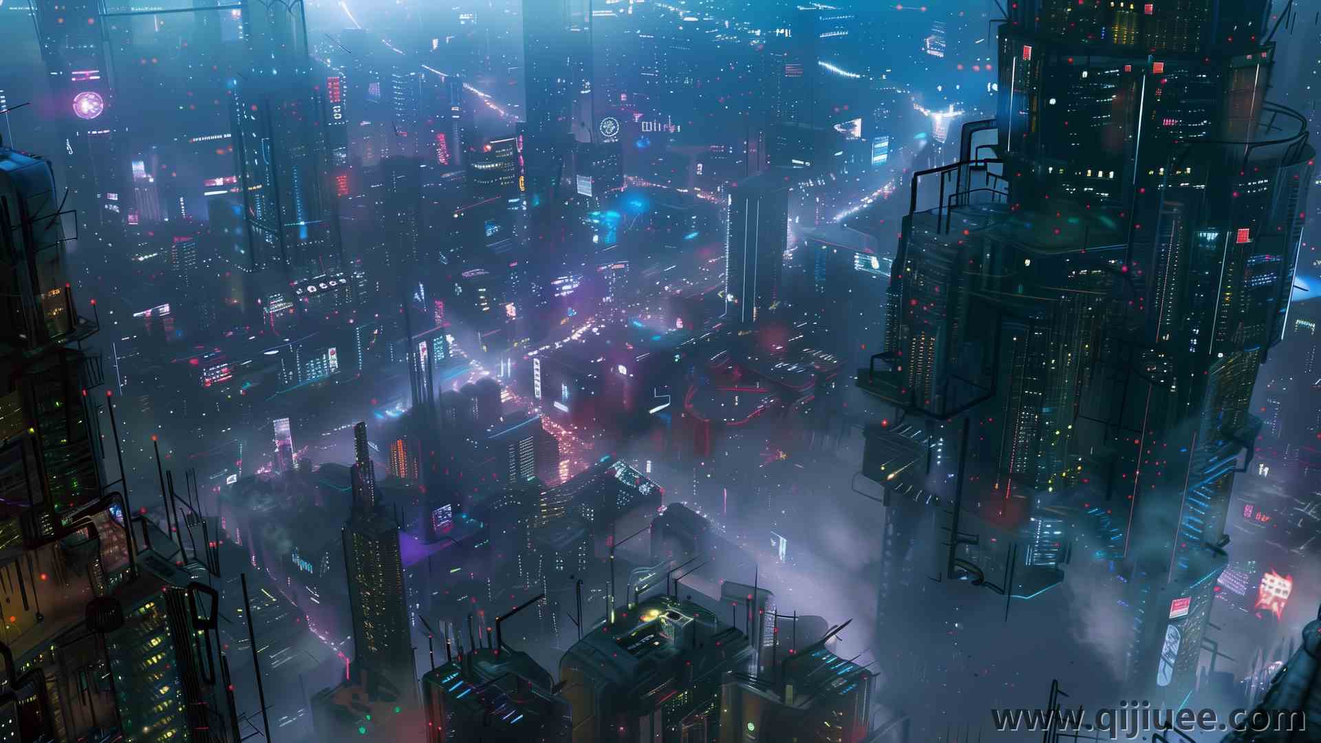 AI艺术 赛伯朋克 城市 概念艺术 插图 电脑壁纸 4K壁纸5824 x 3264/12.6 MB-柒染云阁