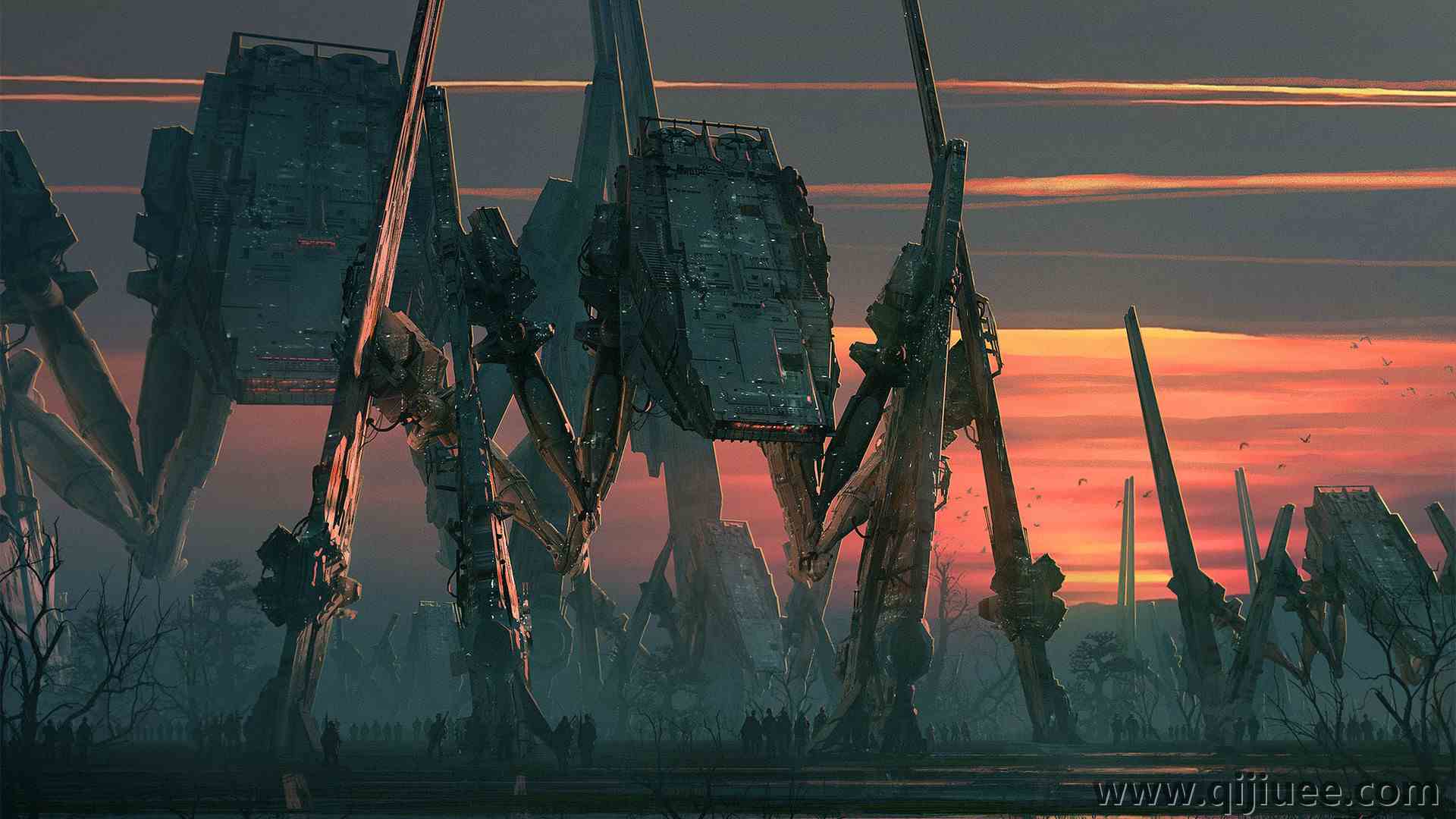 科幻小说 AI艺术 日落1920 x 1163/0.69 MB-柒染云阁
