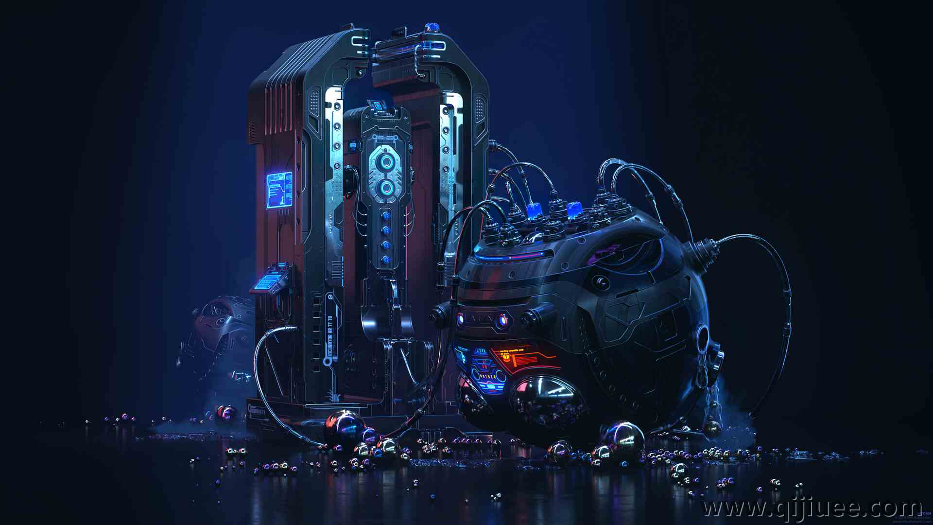 未来主义 电线 机器 机器人 电脑壁纸 4K壁纸3840 x 2160/7.28 MB-柒染云阁