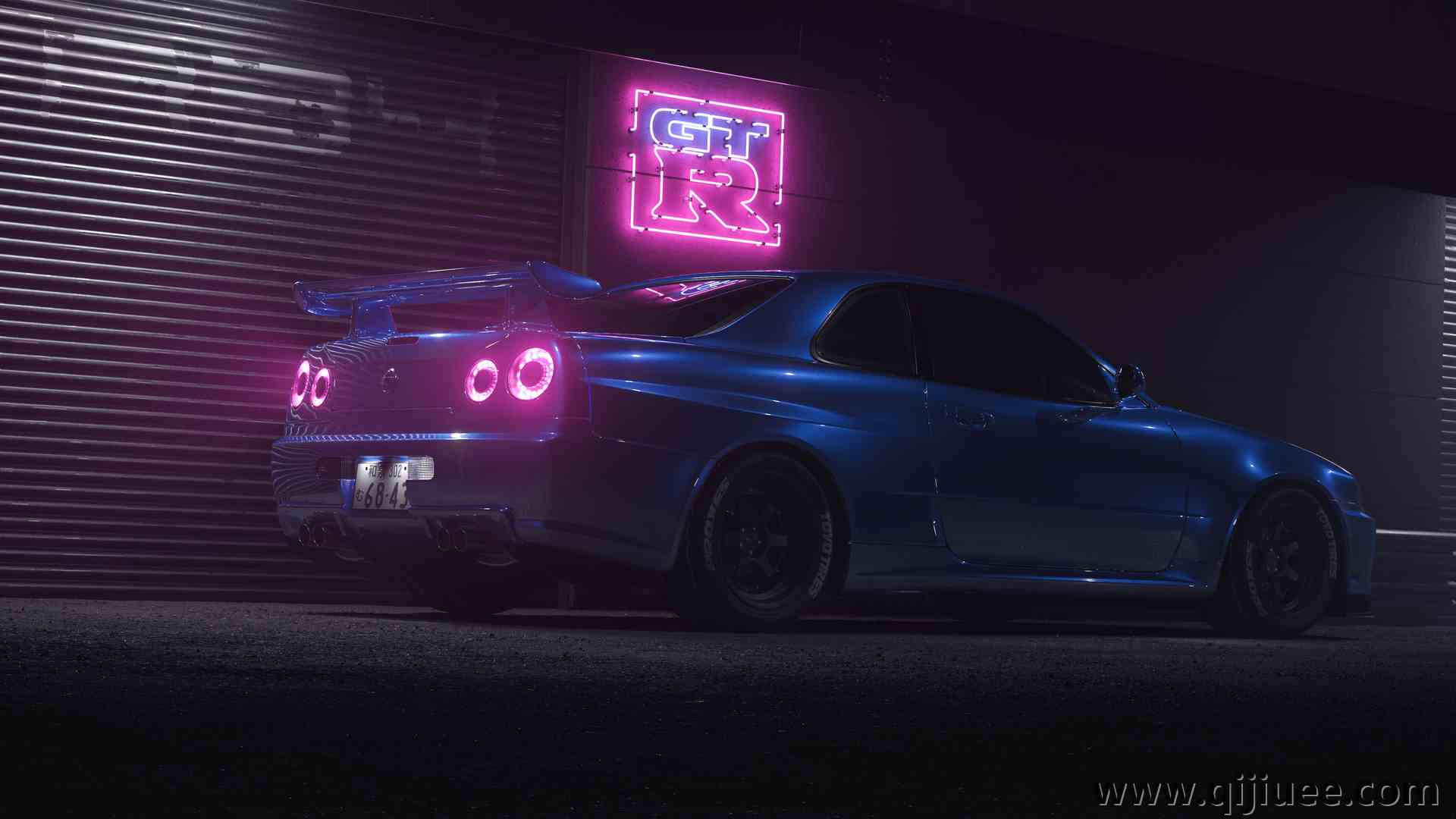 汽车 车辆 霓虹灯 发光 灯光 夜晚 概念车 日产 电脑壁纸 4K壁纸3840 x 2160/3.18 MB-柒染云阁