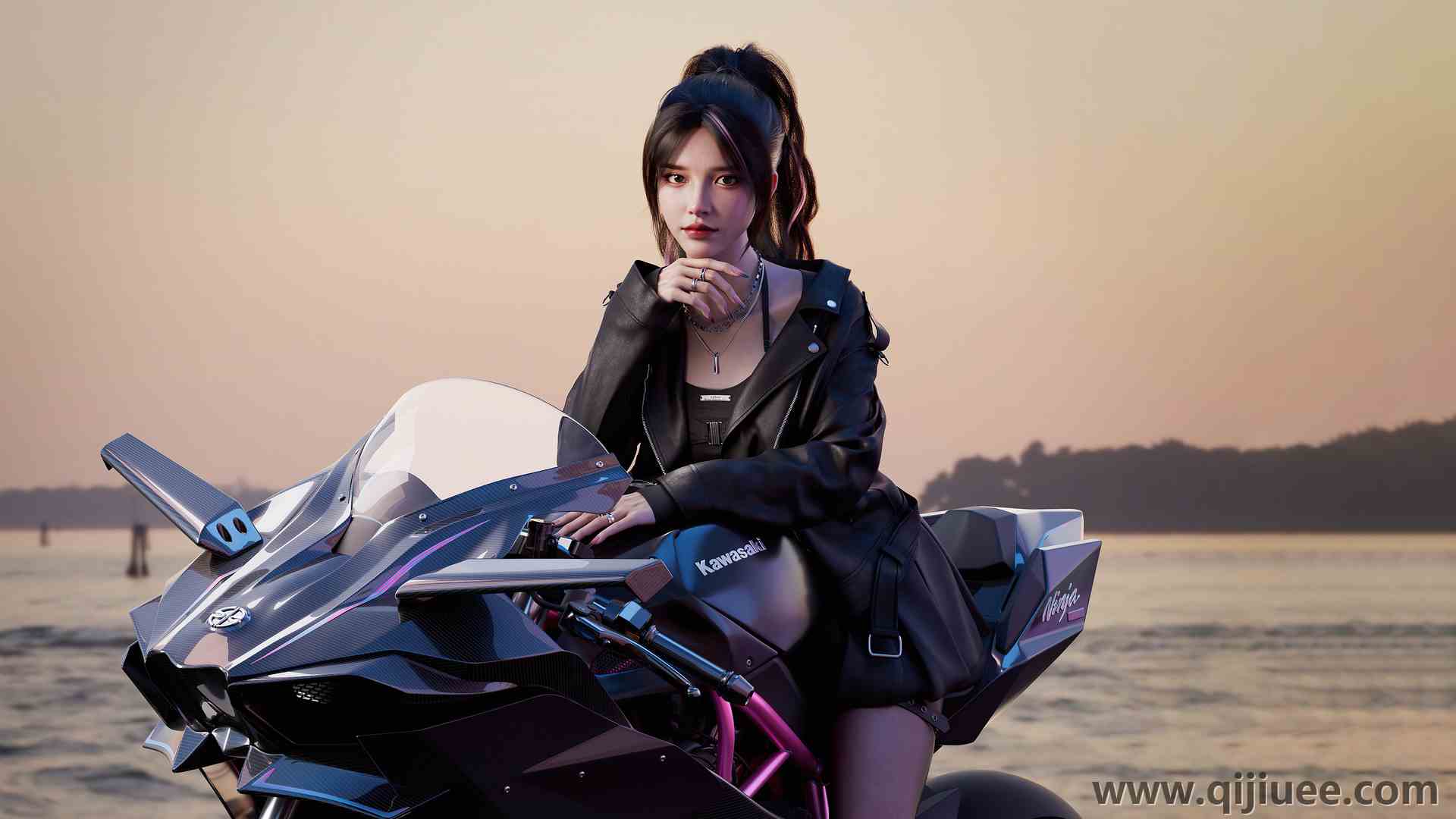 女性 黑发 现代  电脑壁纸 4K壁纸5120 x 2880/3.37 MB-柒染云阁