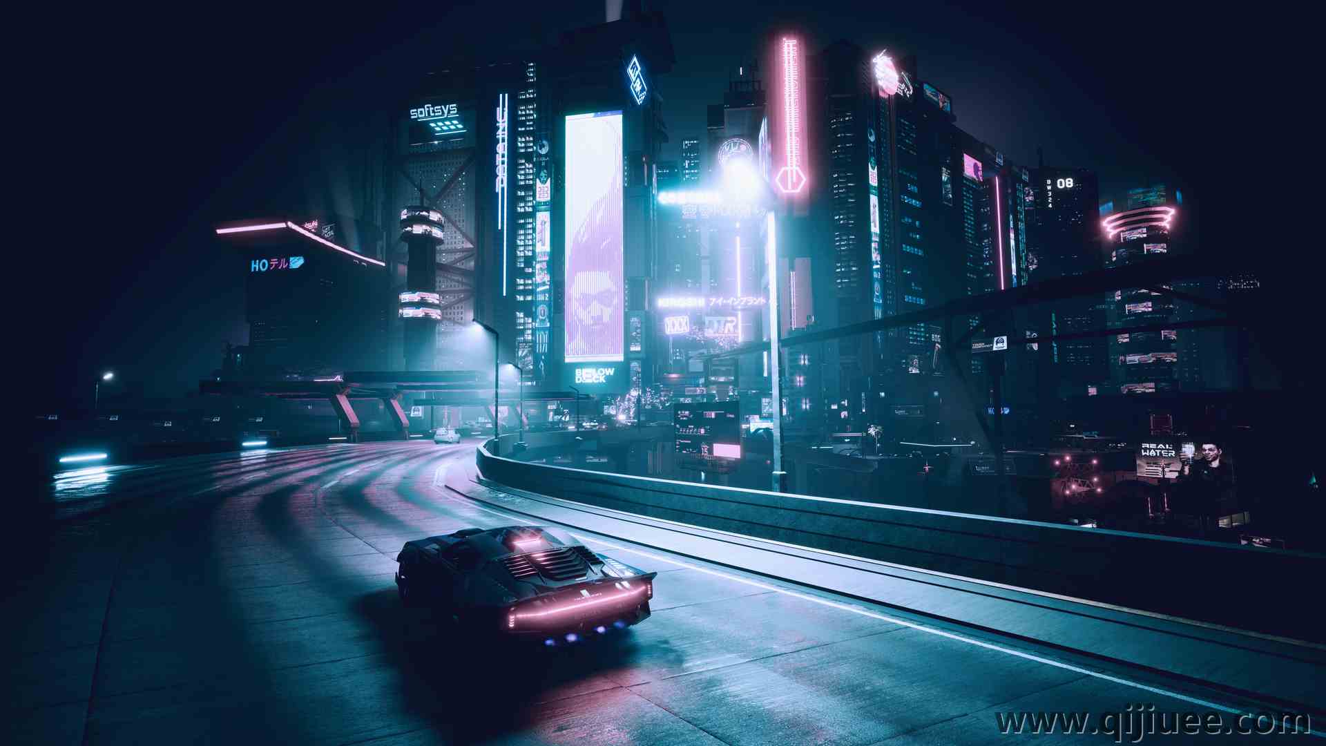 赛车 赛博朋克 汽车 尾灯 城市 城市灯光 夜晚 电脑壁纸 4K壁纸6400 x 3600/8.17 MB-柒染云阁