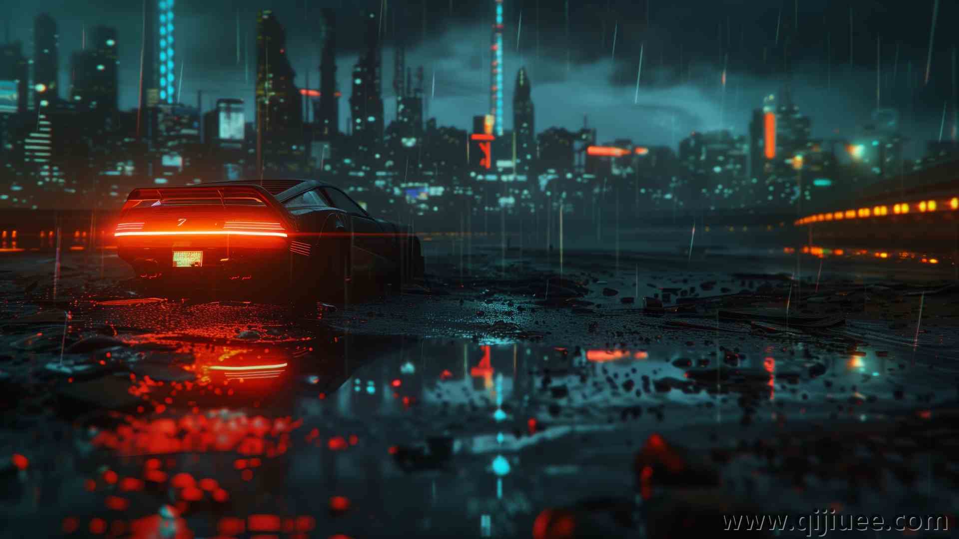 AI艺术 科幻 赛伯朋克 城市 汽车 雨 未来主义 电脑壁纸 4K壁纸5824 x 3264/10.09 MB-柒染云阁