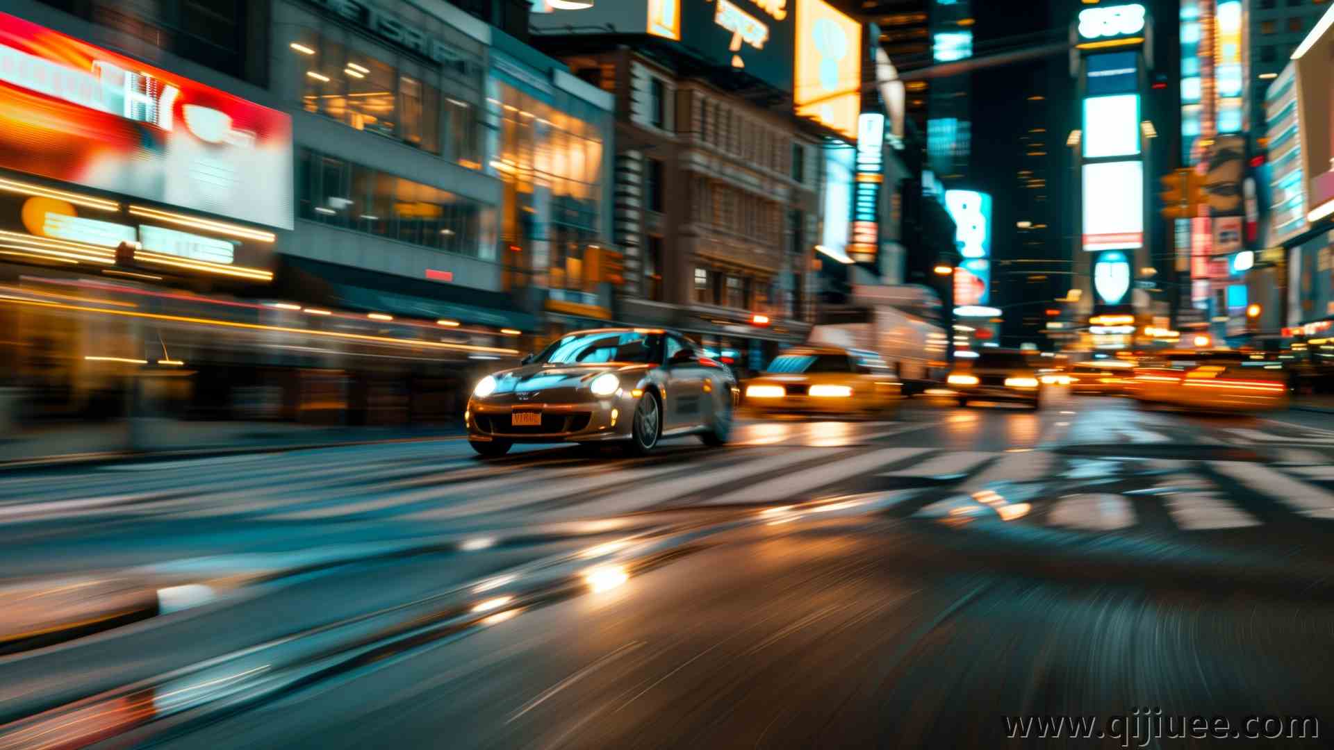AI艺术 跑车 城市 驾驶 夜  电脑壁纸 4K壁纸5824 x 3264/11.49 MB-柒染云阁
