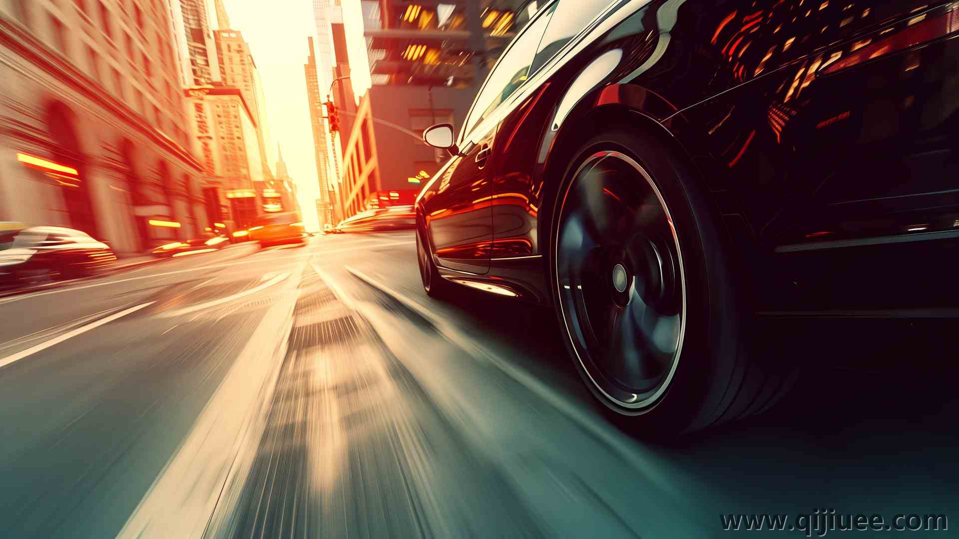 AI艺术 跑车 城市 驾驶 黎明  电脑壁纸 4K壁纸5824 x 3264/10.12 MB-柒染云阁