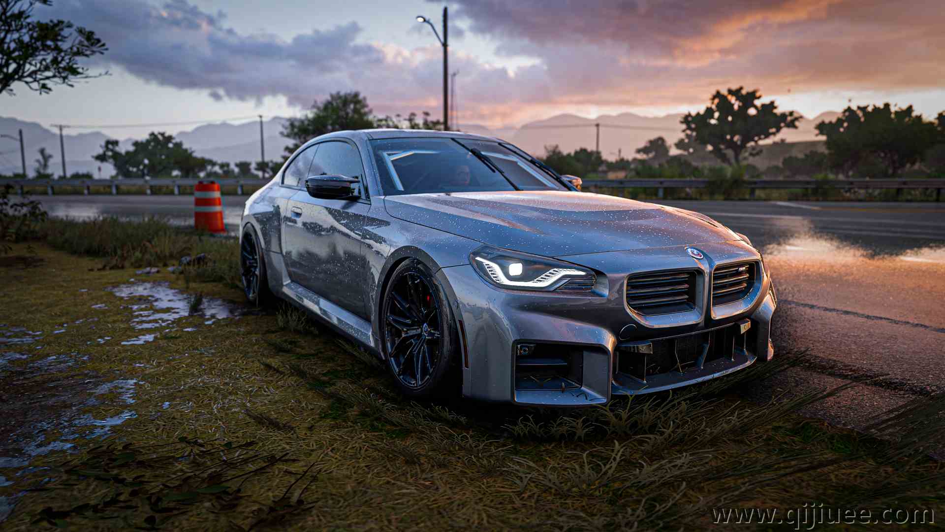 游戏 BMW 宝马 漂移 日落 反射 地平线 极限竞速 雨 草 天空 道路 云 汽车  电脑壁纸 4K壁纸3840 x 2160/11.25 MB-柒染云阁