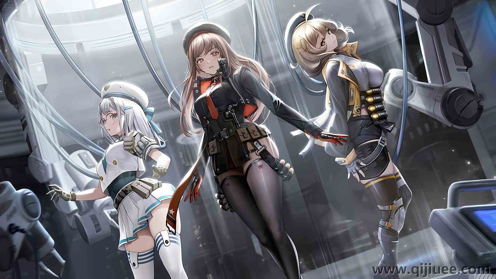 女性三人组 胜利女神 阿尼斯  拉皮  动漫女孩 3840 x 2160/1.5 MB-柒染云阁