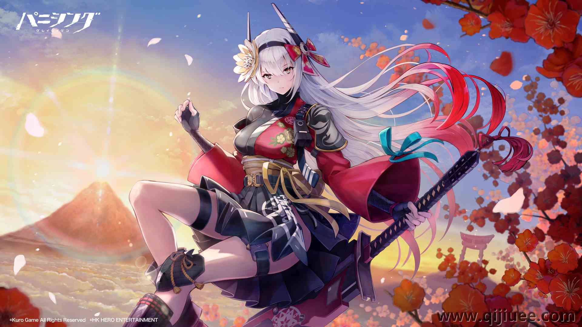 动漫 AI艺术 肖像 服装 剑 银发 花 惩罚：灰色乌鸦3840 x 2160/2.07 MB-柒染云阁