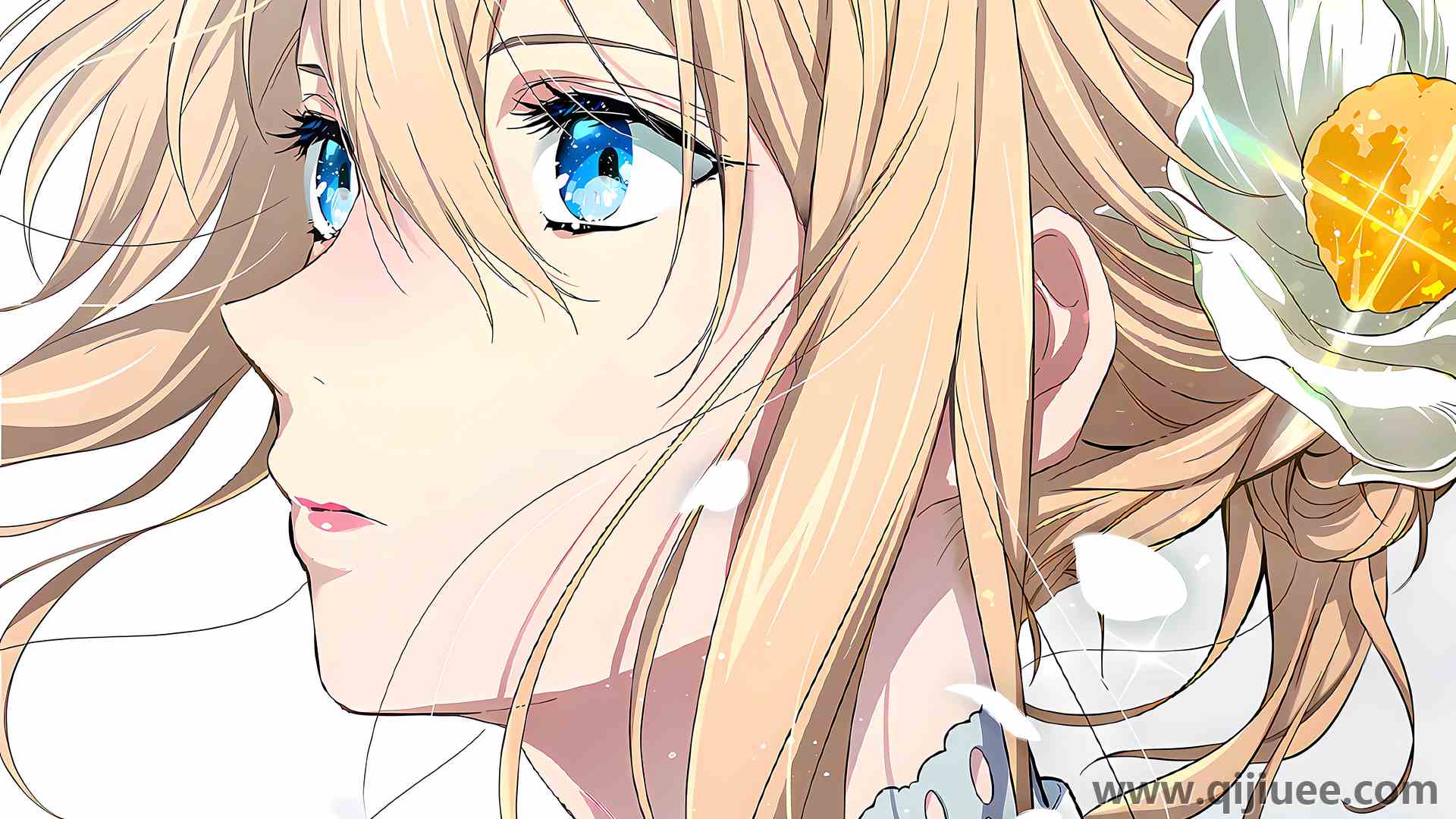 动漫女孩 紫罗兰 人物 紫罗兰  花朵 极简主义 简单背景 3840 x 2160/1.59 MB-柒染云阁
