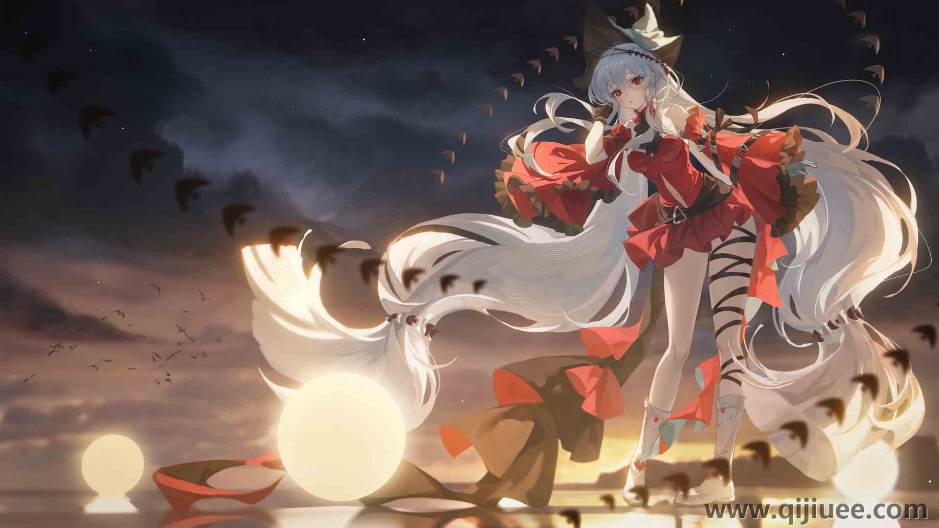长发 红眼睛 白发 动漫 动漫女孩 帽子 神枪手 斯卡迪 3840 x 2160/2.07 MB-柒染云阁