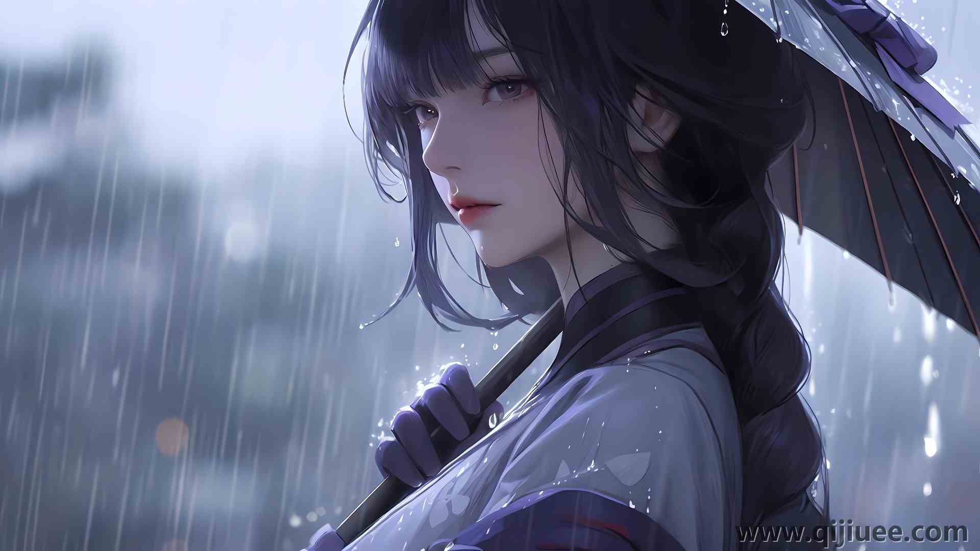 辫子 长发 动漫 动漫女孩 艺术 原神 雷电将军 3840 x 2160/1.06 MB-柒染云阁