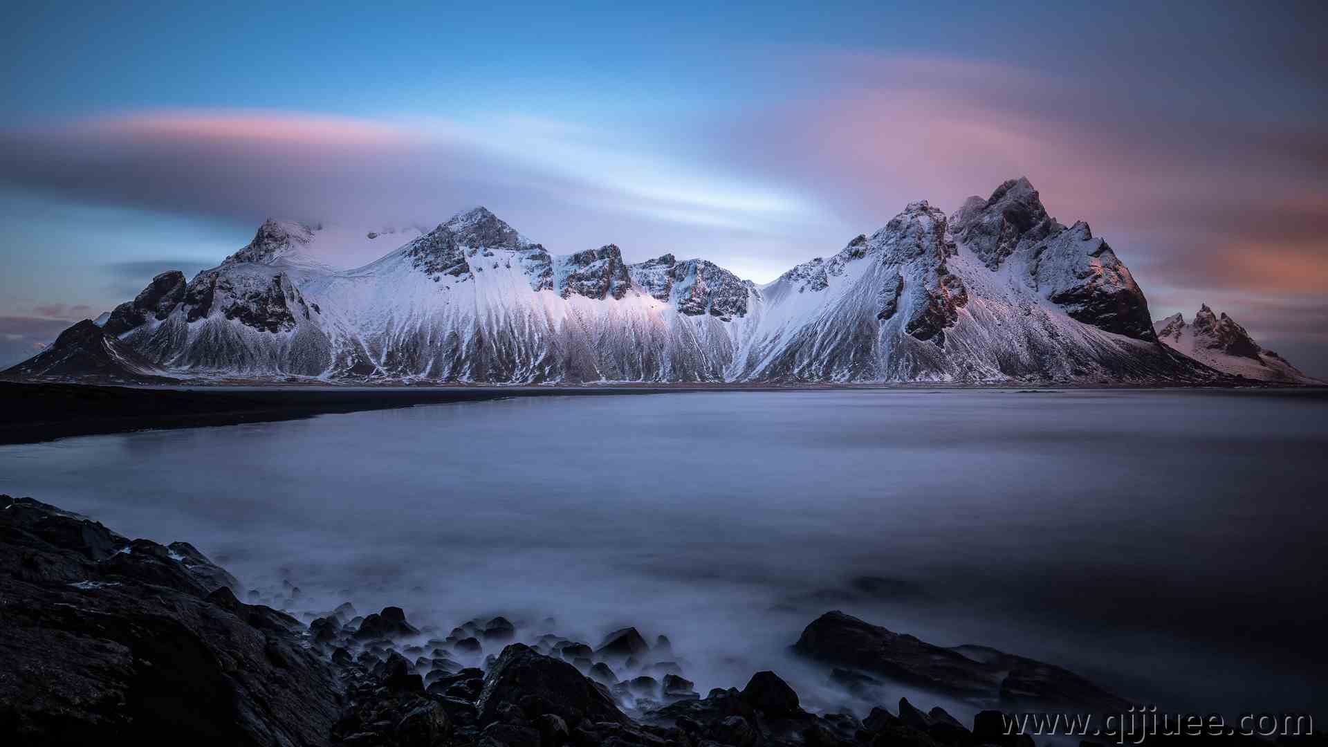 冰岛 维斯特拉宏峰 自然 风景 海洋 薄雾 3840 x 2160/1.34 MB-柒染云阁