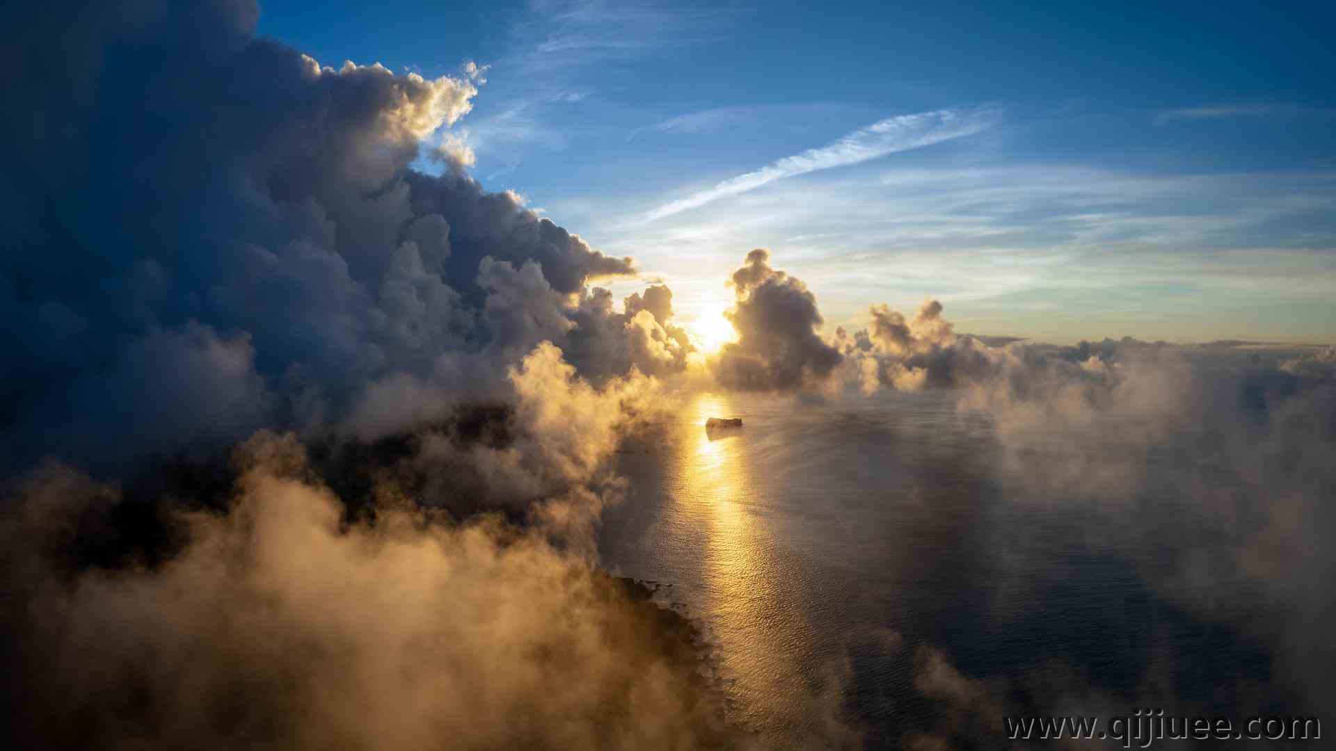 亚速尔群岛 岛屿 海岸 日出 云 海 风景 自然 天空 3840 x 2160/0.39 MB-柒染云阁