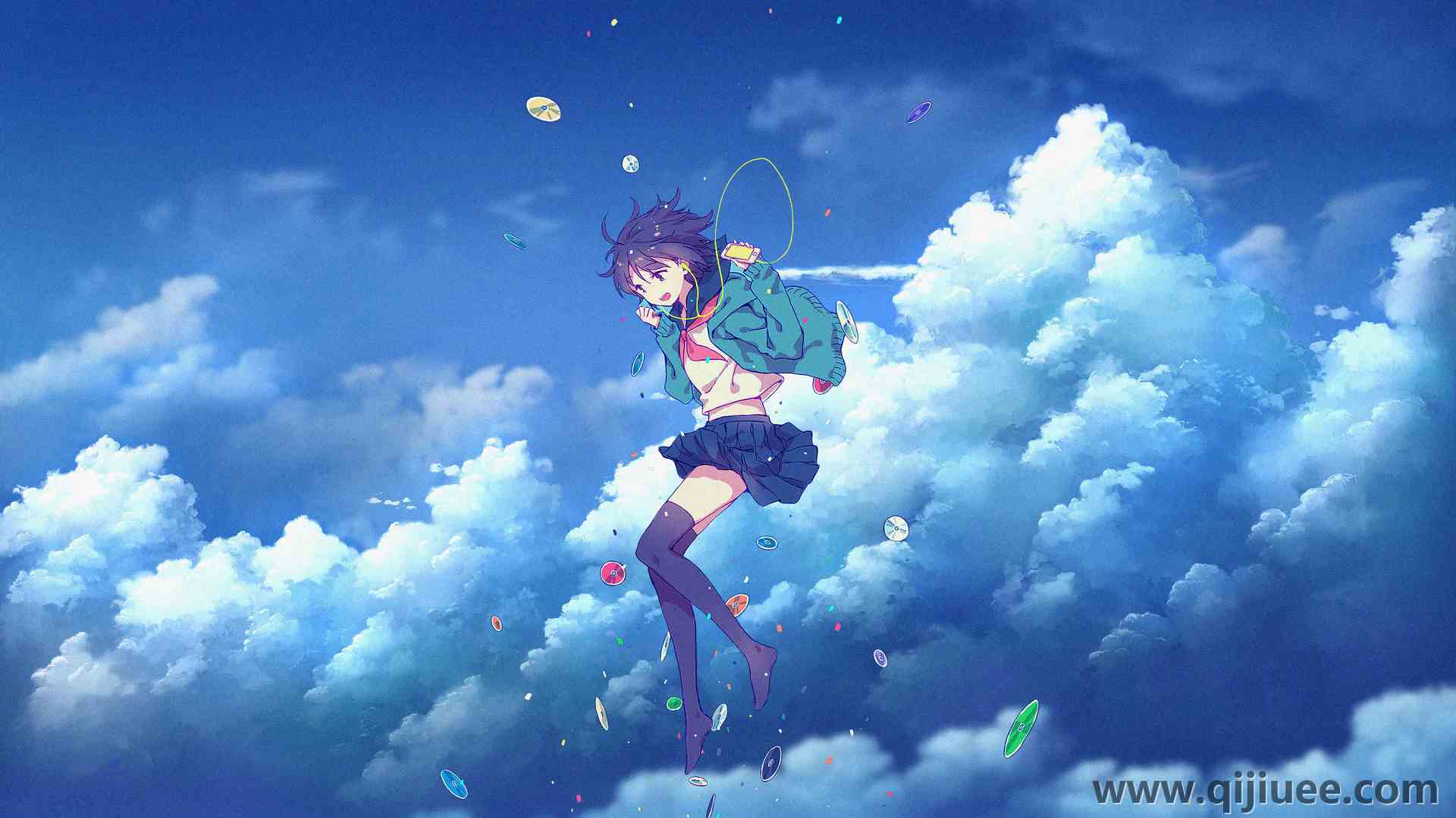 短发 苗条 动漫 音乐 连衣裙 裙子 动漫女孩 耳机  电脑壁纸 4K壁纸3840 x 2160/13.68 MB-柒染云阁
