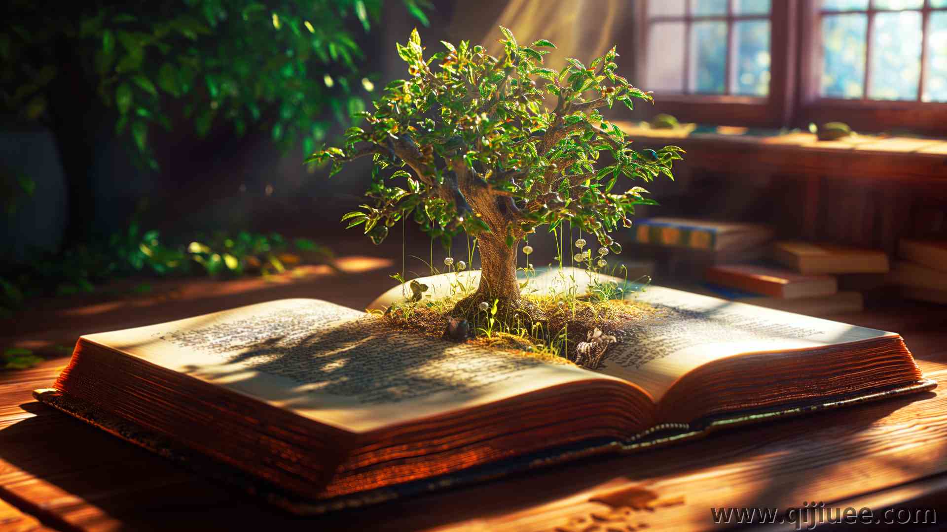 数字艺术 人工智能艺术 植物 树木 书籍 电脑壁纸 4K壁纸5824 x 3264/5.03 MB-柒染云阁