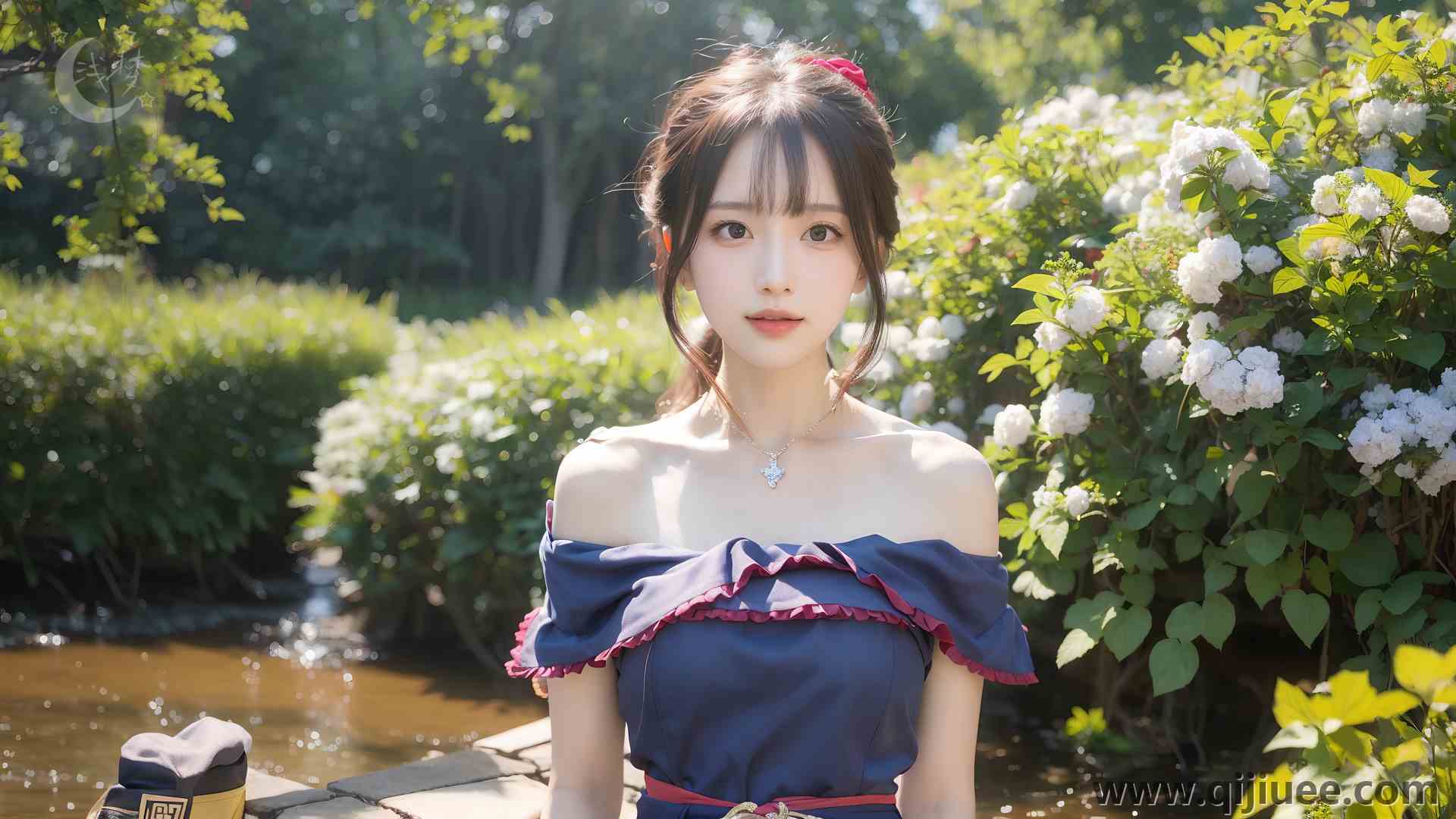 AI艺术 女孩 人物 绿色 花 风景 可爱 长发 电脑壁纸 4K壁纸3840 x 2160/10.6 MB-柒染云阁