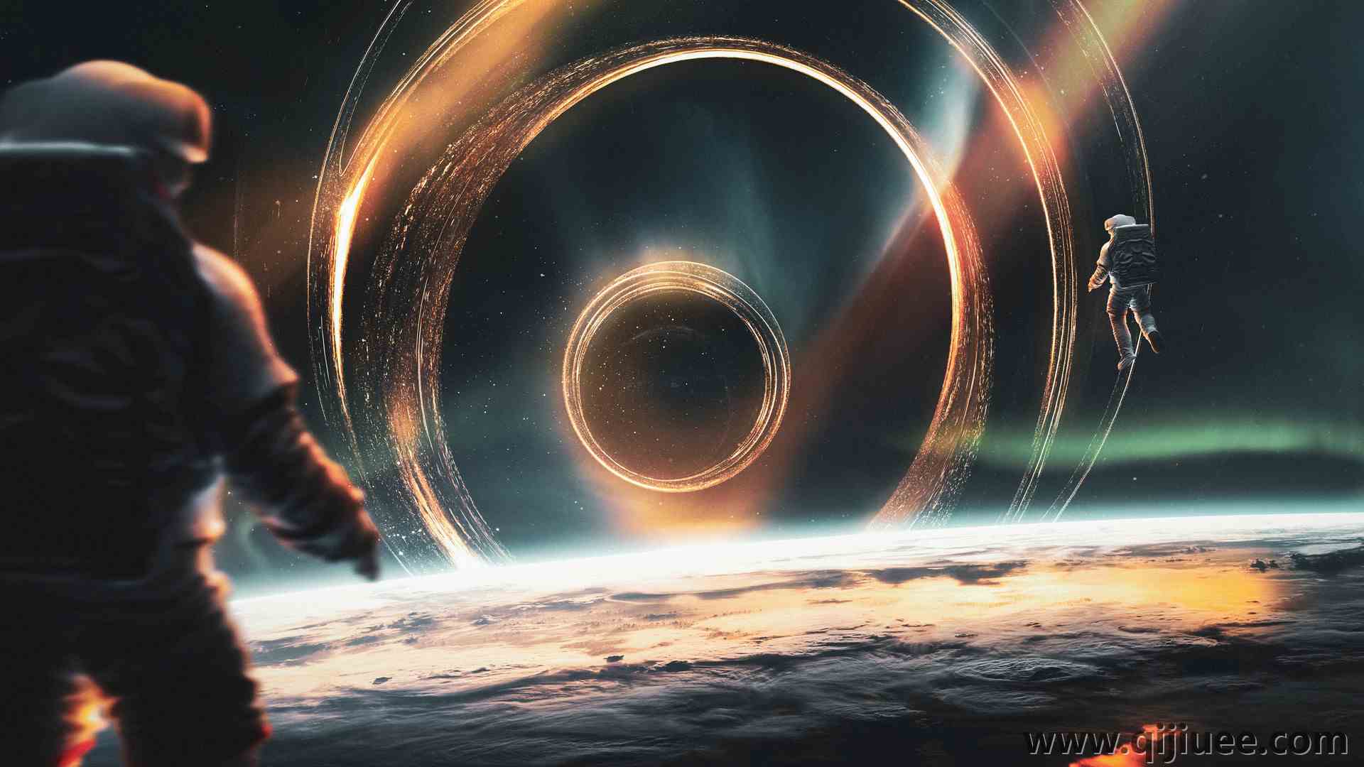 宇航员 AI艺术 空间 艺术 伽利 行星 黑洞  电脑壁纸 4K壁纸3840 x 2400/2.72 MB-柒染云阁