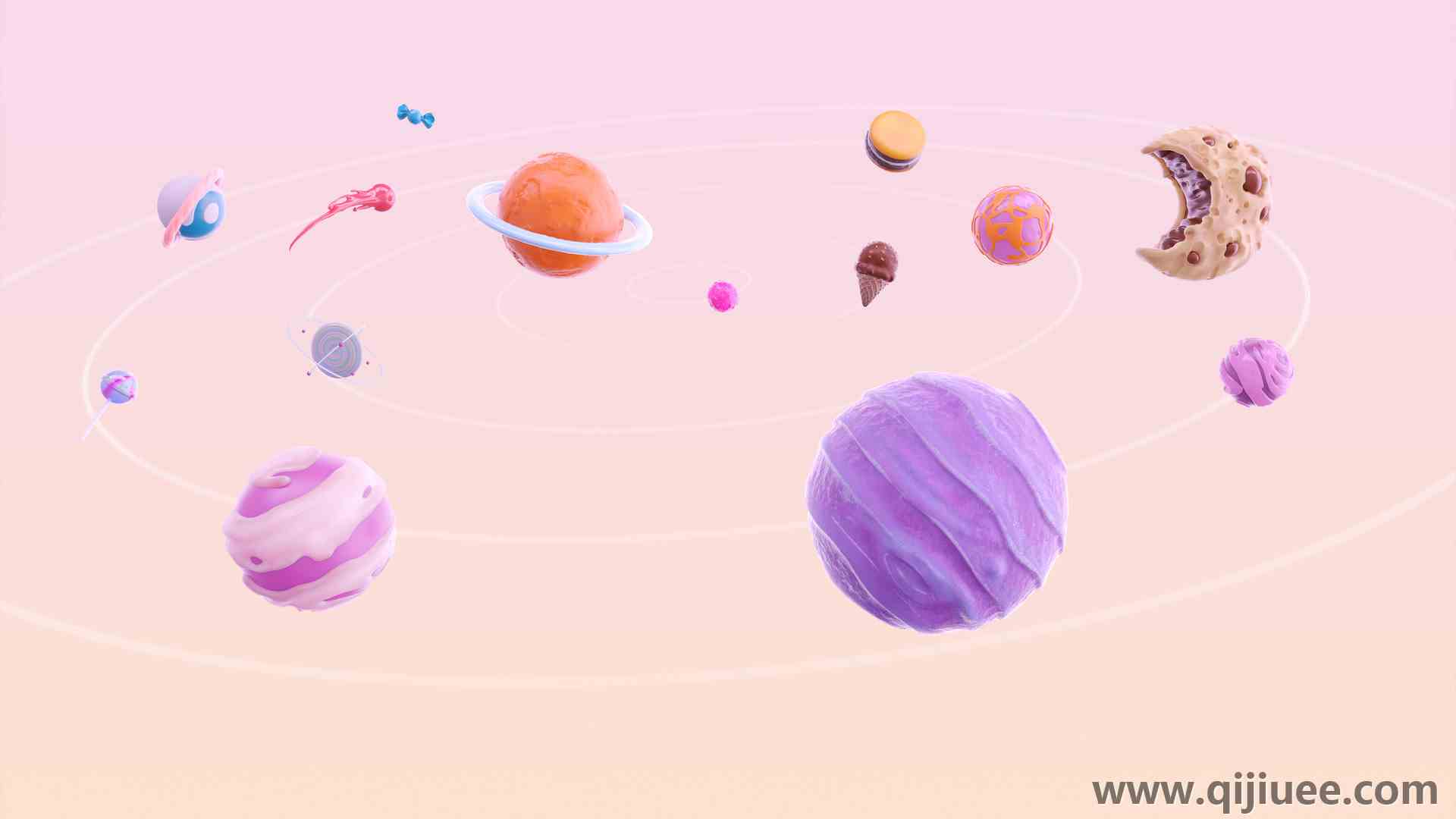 简单背景 艺术品 极简主义 幽默 行星 太阳系 冰淇淋 糖果 饼干 球体  电脑壁纸 4K壁纸3840 x 2400/0.58 MB-柒染云阁