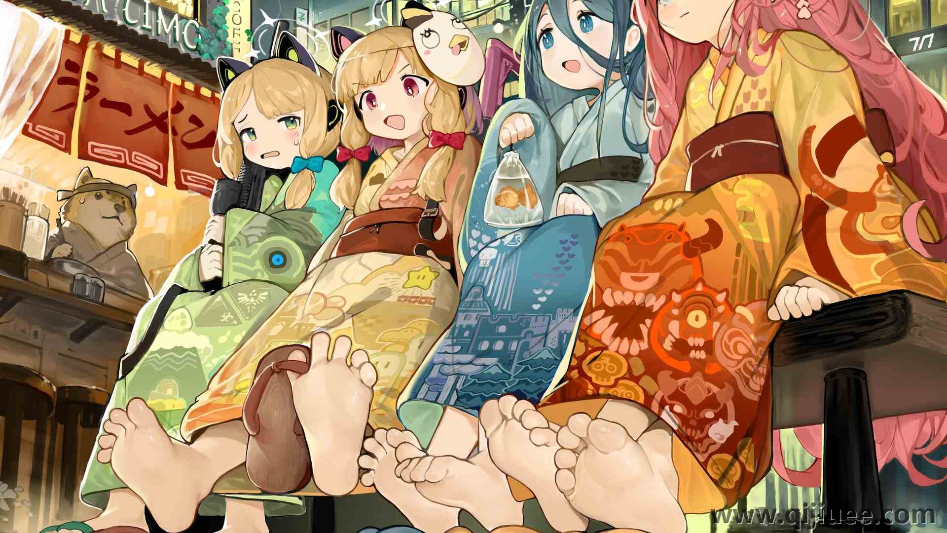 脚 动漫女孩 蓝色档案 和服 萝莉 节日 4K壁纸4096 x 2793/1.36 MB-柒染云阁