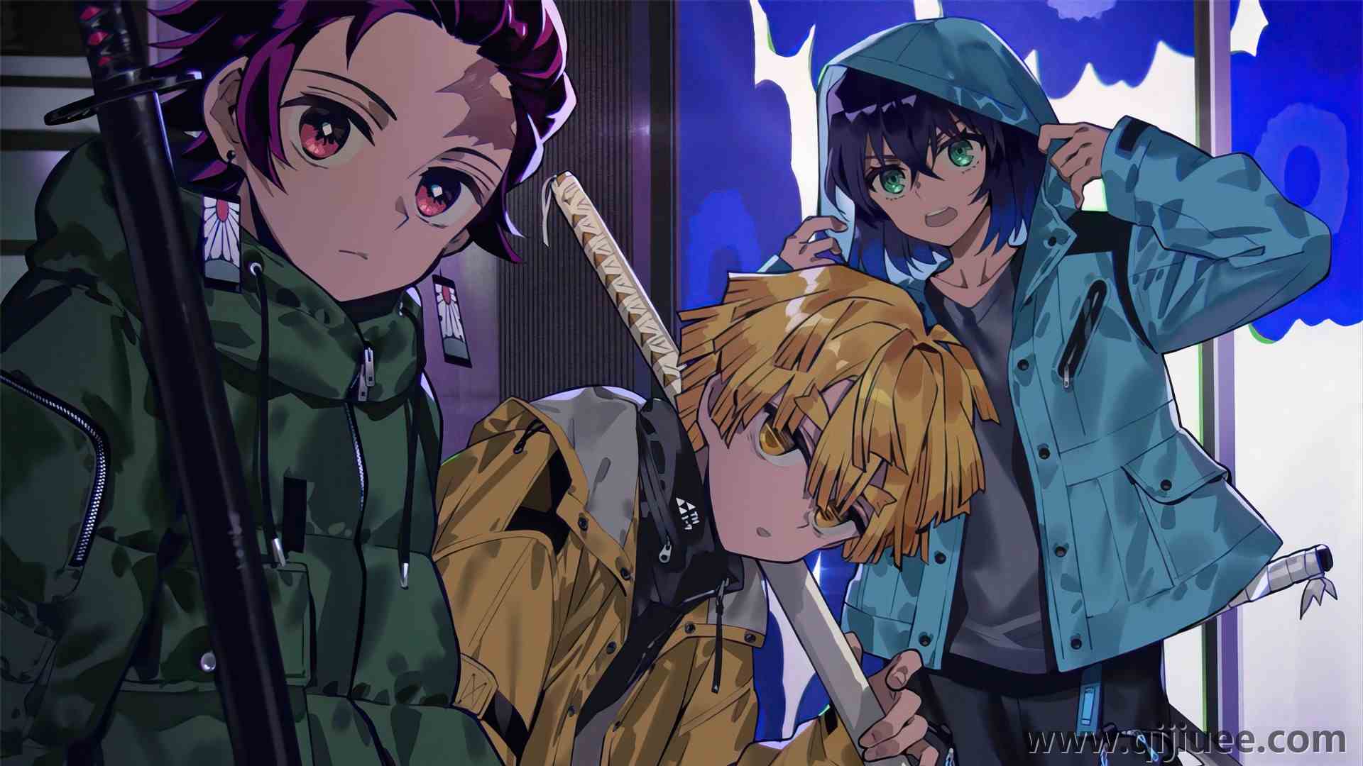 京津无夜叶 动漫男孩 神户谷次郎 真尼通 桥原 3840 x 2160/1.06 MB-柒染云阁