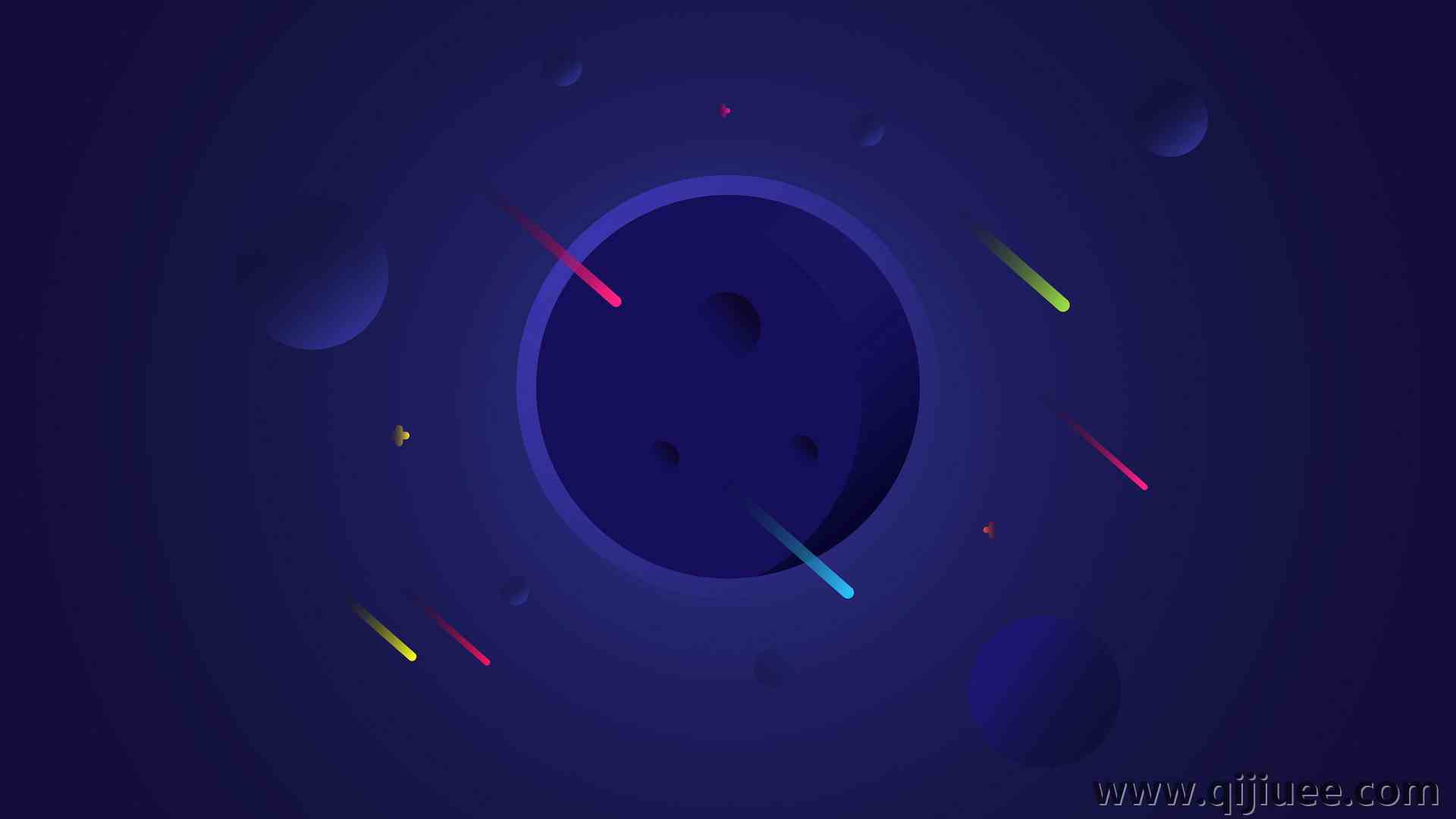 插图 渐变 星星 流星  抽象 极简主义 3840 x 2160/0.66 MB-柒染云阁