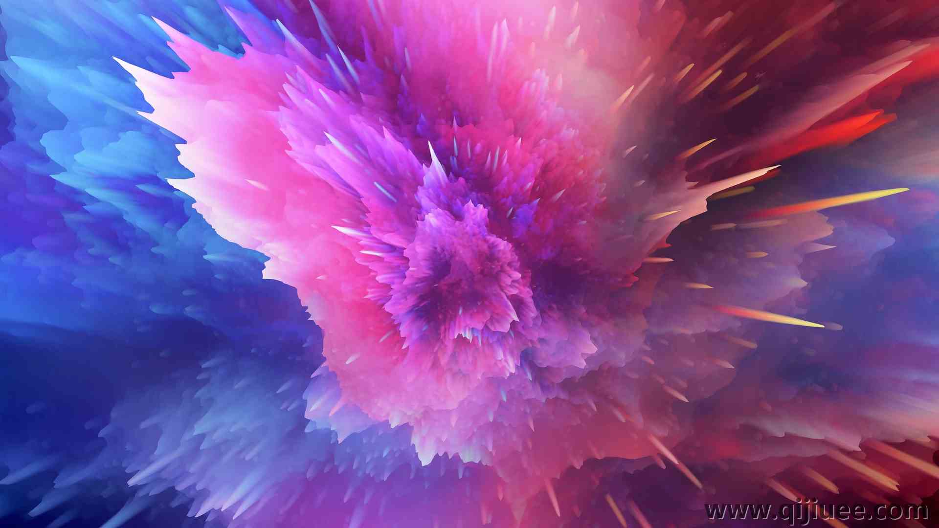 彩色 粉色 红色 蓝色 抽象 电脑壁纸 4K壁纸3840 x 2160/1.48 MB-柒染云阁