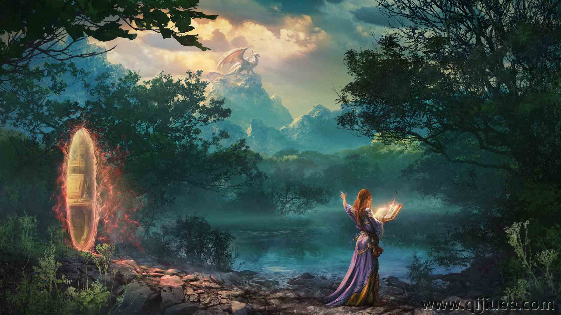 女性 巫师 红发 艺术 数码绘画 数码艺术 电脑壁纸 4K壁纸3840 x 2160/2.27 MB-柒染云阁