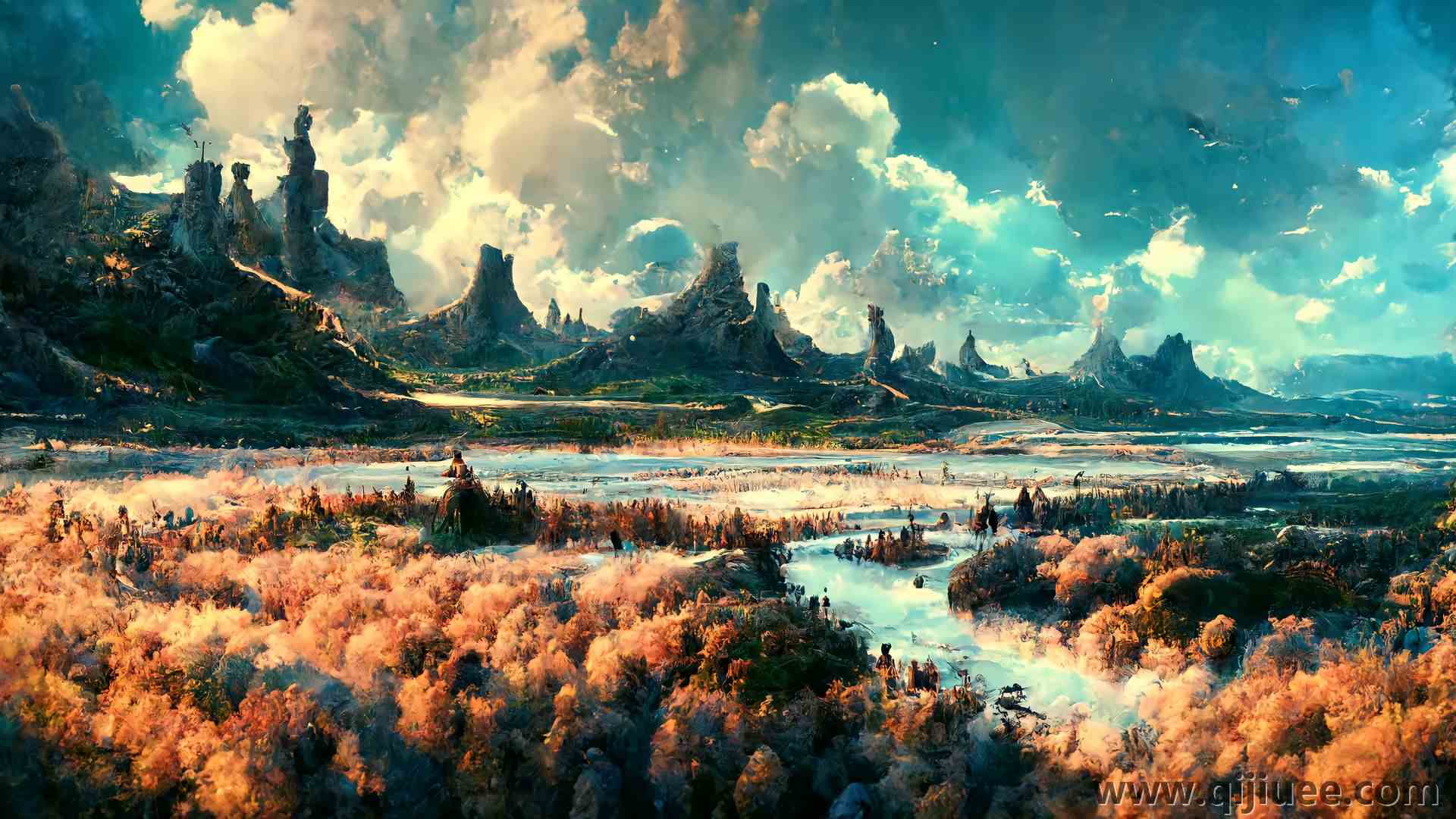 风景 山脉 湖泊 植物 自然 云 艺术  电脑壁纸 4K壁纸4096 x 2304/1.44 MB-柒染云阁
