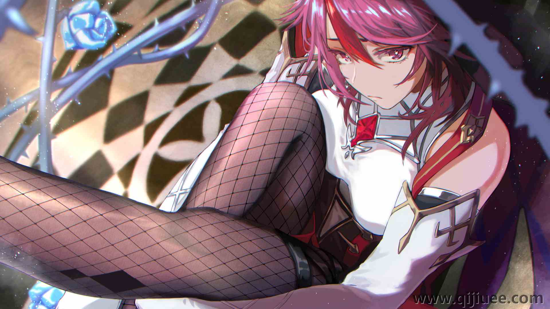 动漫女孩 原神 罗莎莉 原神 渔网连裤袜 双色调头发 4190 x 3109/12.29 MB-柒染云阁