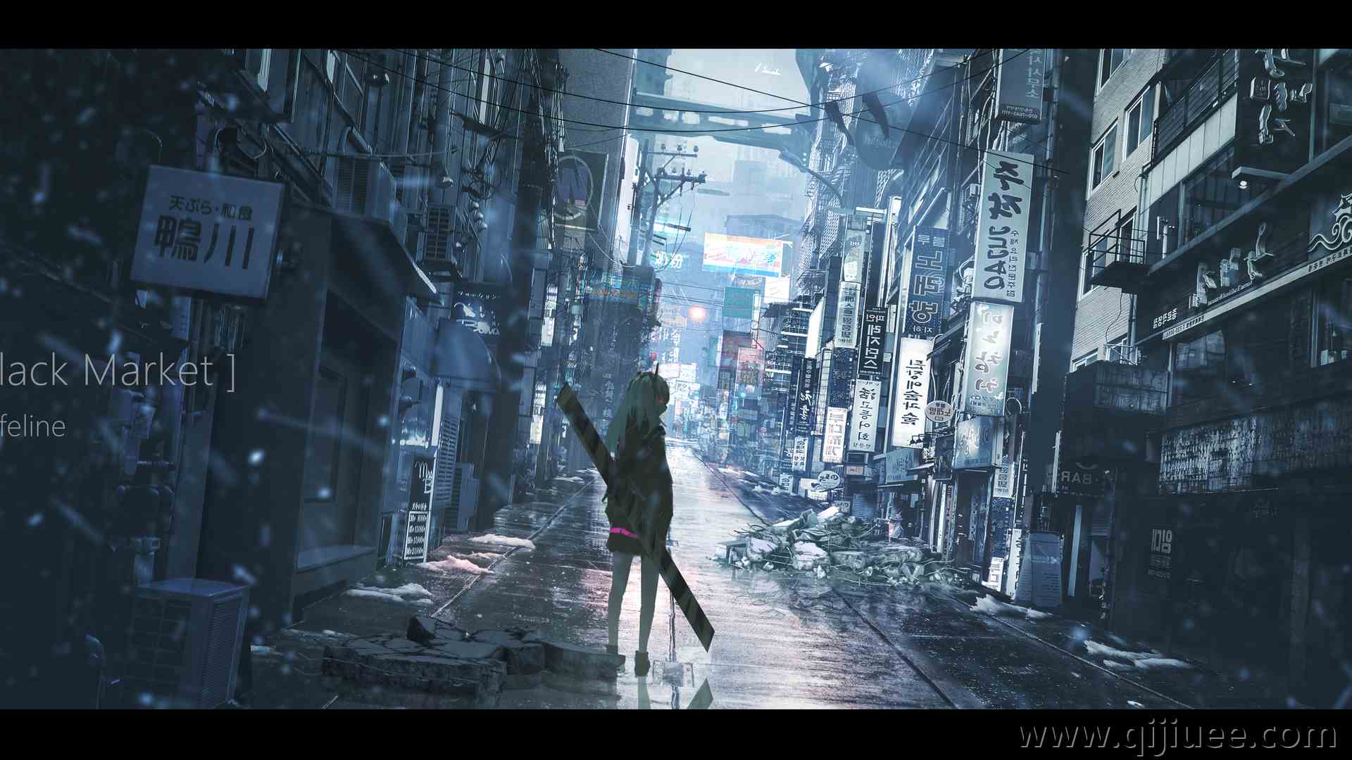 生命线 妇女 动漫 动漫女孩 街道 城市 亚洲 5184 x 2430/8.03 MB-柒染云阁