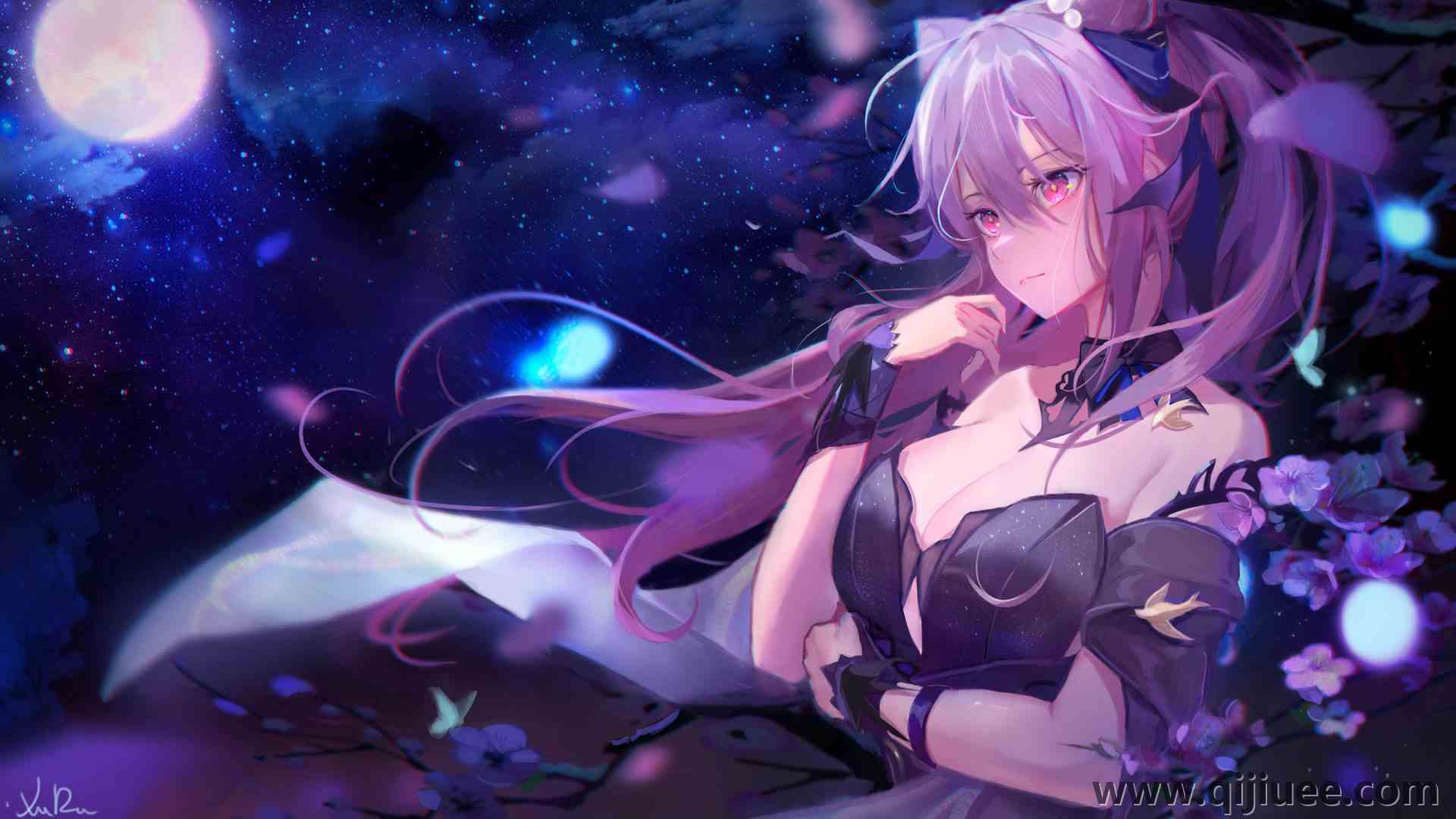 紫发 动漫 动漫女孩 月亮 科清 原神 6170 x 3508/0.93 MB-柒染云阁