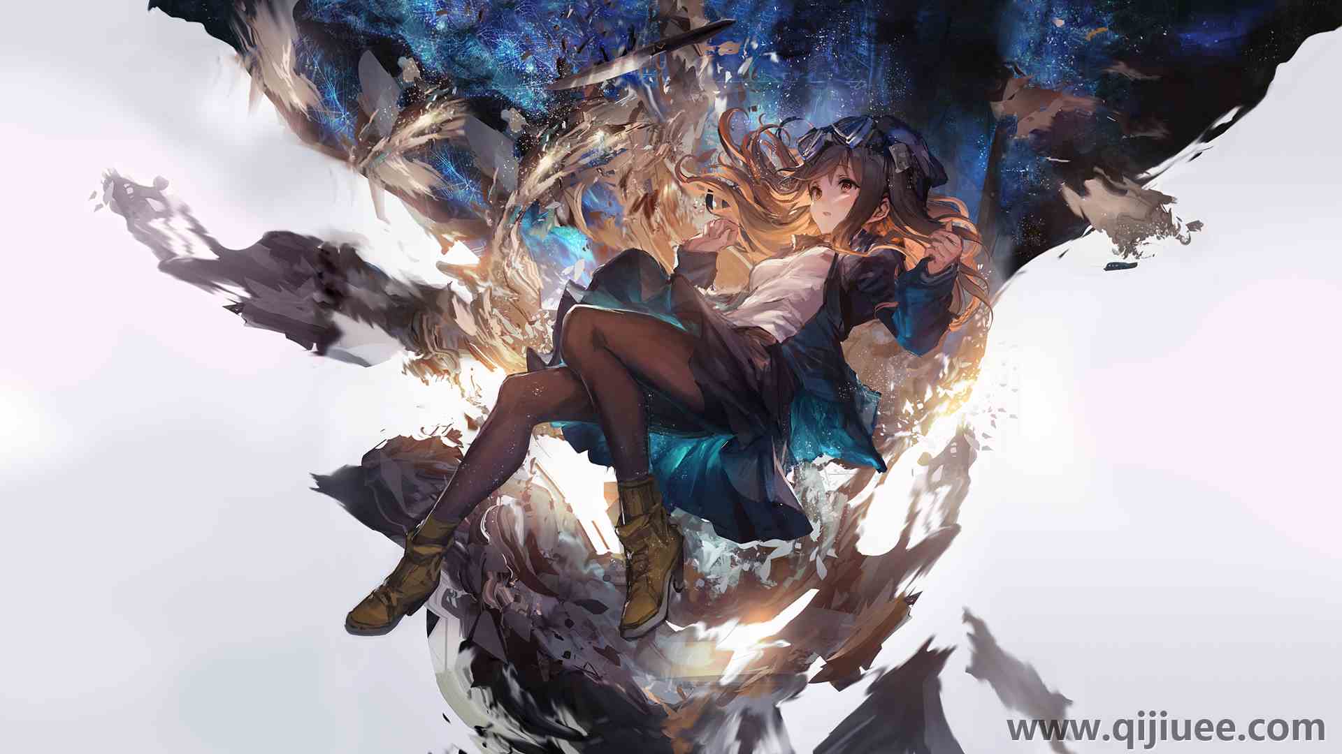 腿 奇幻女孩 黑发 漫画 动漫女孩 动漫 奇幻艺术 高跟鞋1920 x 1080/0.49 MB-柒染云阁