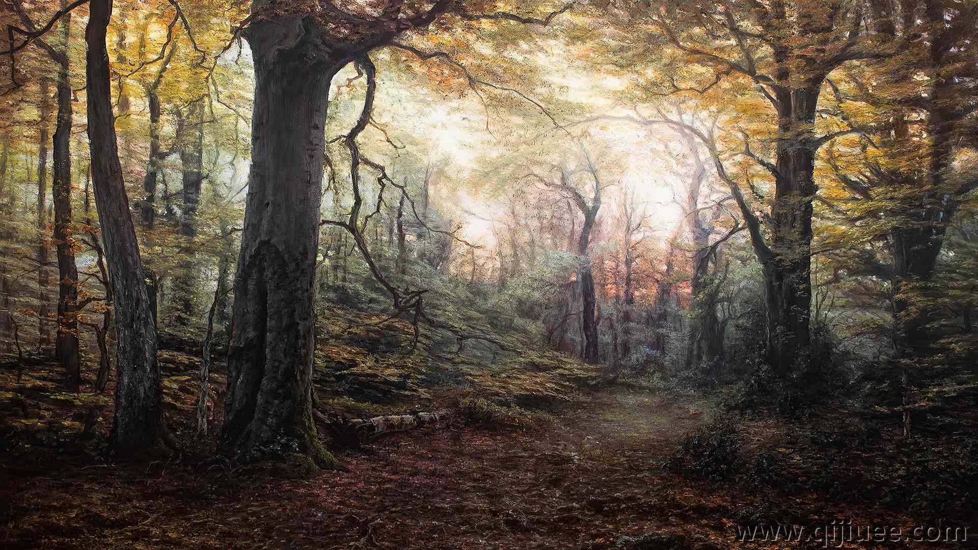 自然 风景 树木 森林 树叶 秋天 绘画 电脑壁纸 4K壁纸3840 x 2160/17.72 MB-柒染云阁
