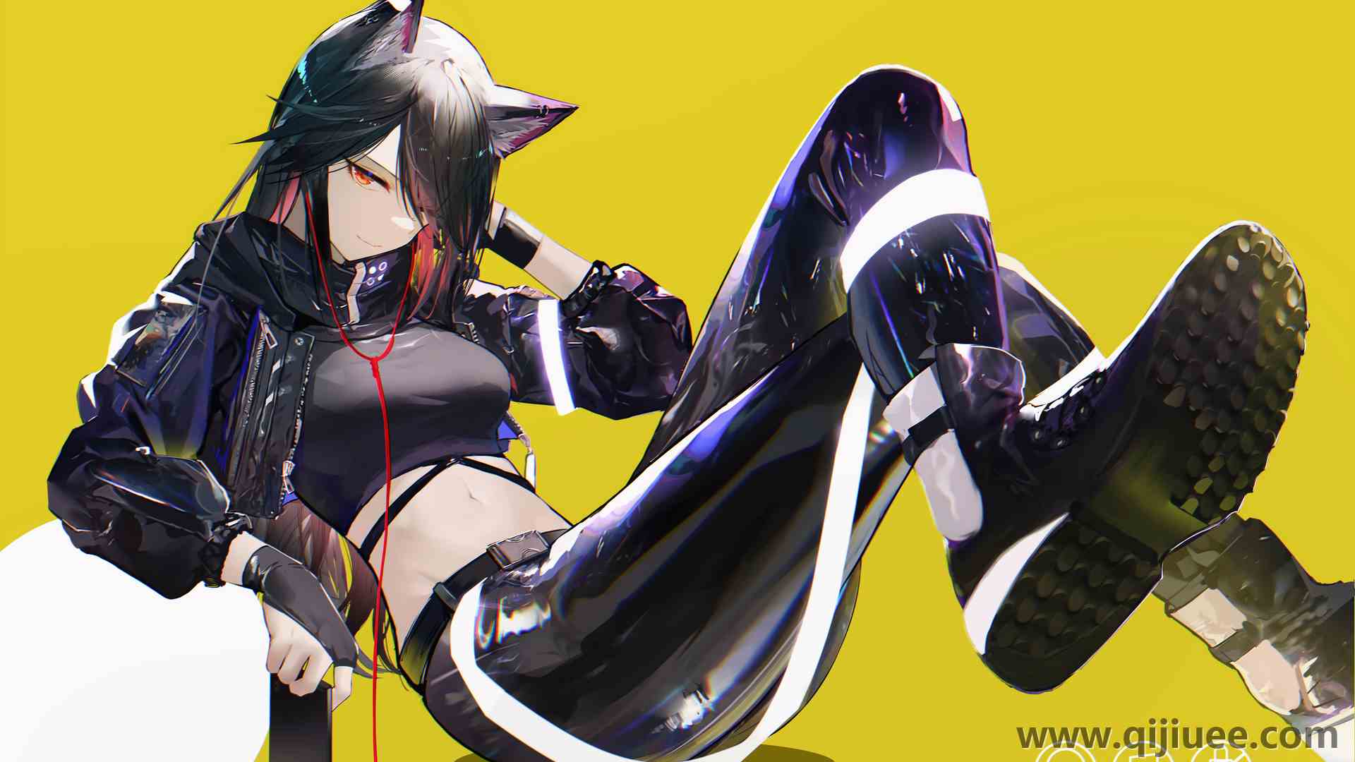 红眼睛 动漫 动漫女孩 茶 武士 黑发 狼女 赛博朋克 武士 3840 x 2160/1.67 MB-柒染云阁