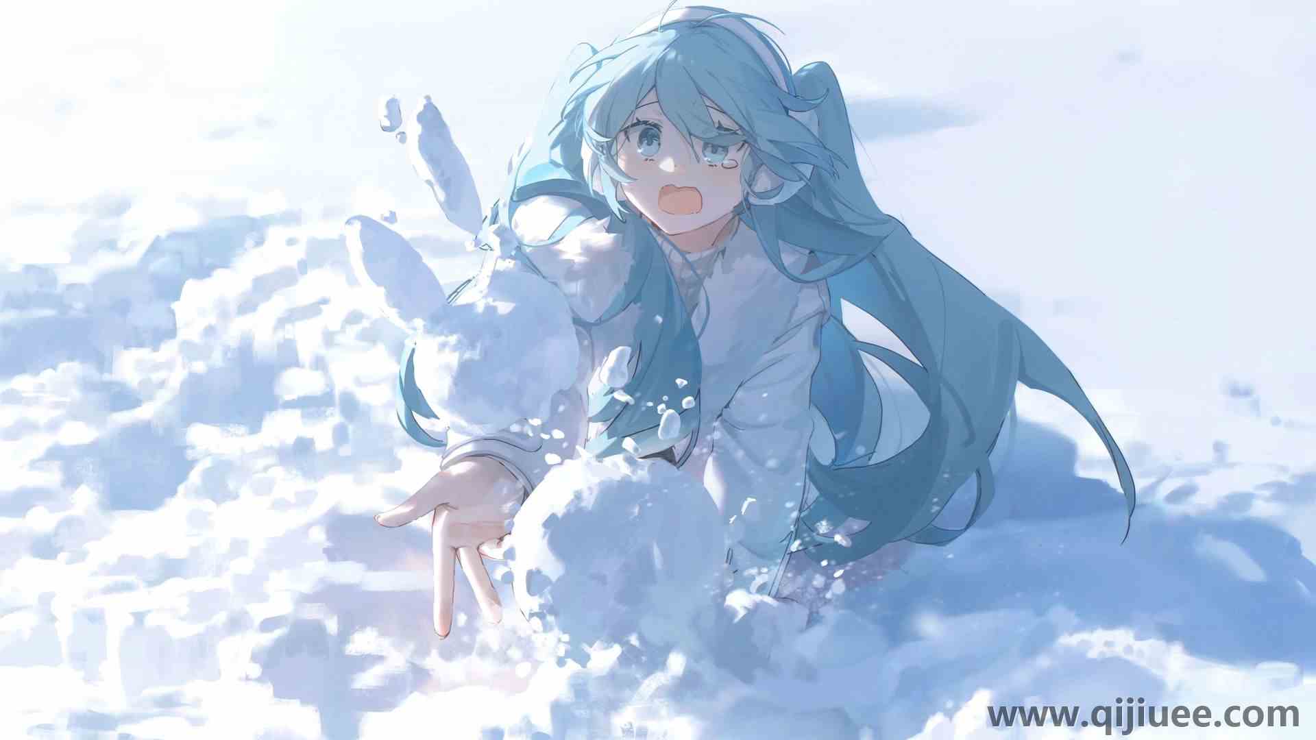 皮耶夫 动漫女孩  冬天 雪地哭泣的女孩4591 x 3000/0.66 MB-柒染云阁