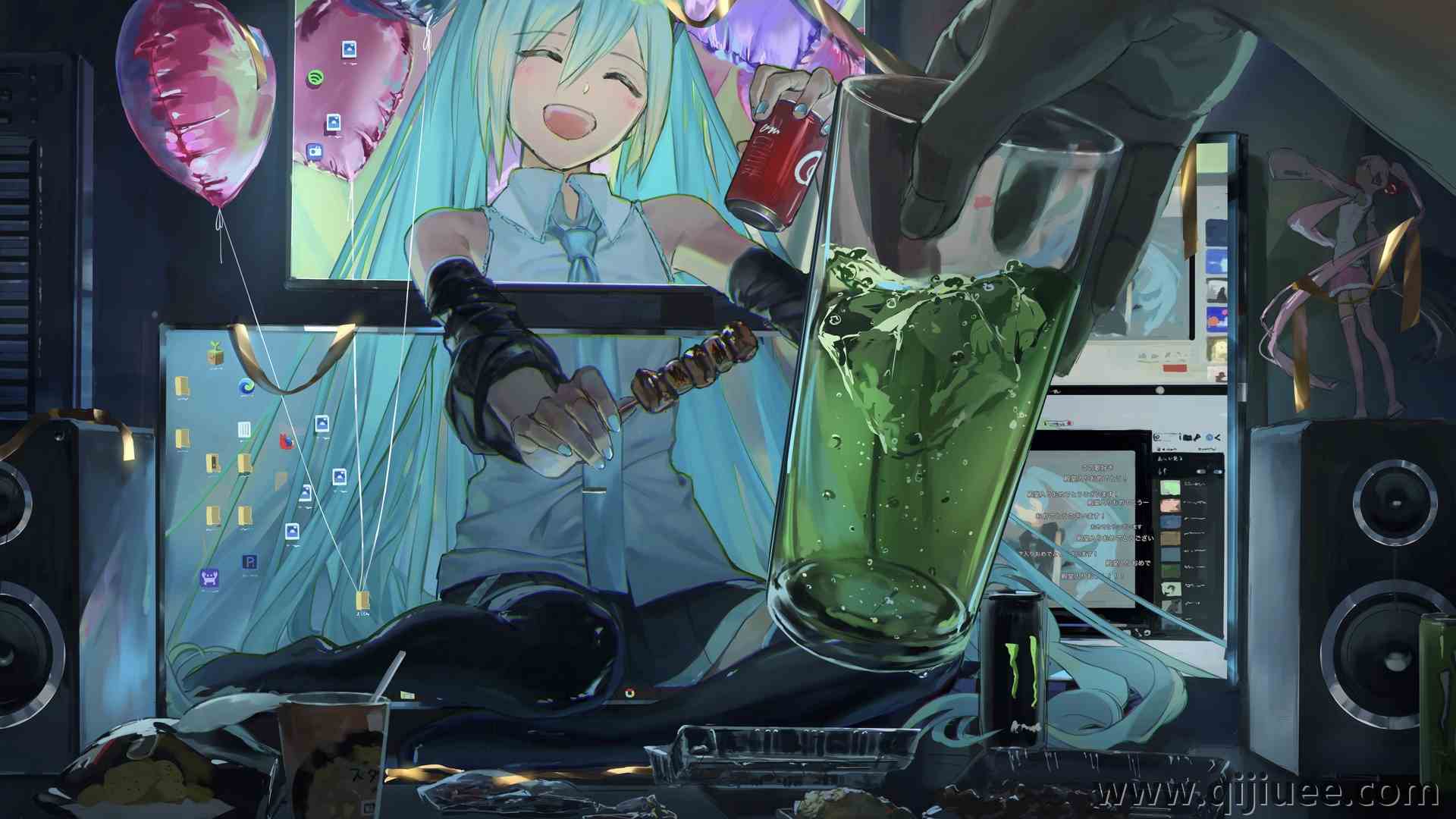 动漫 动漫女孩 初音 小提琴 显示器 3840 x 2160/1.54 MB-柒染云阁