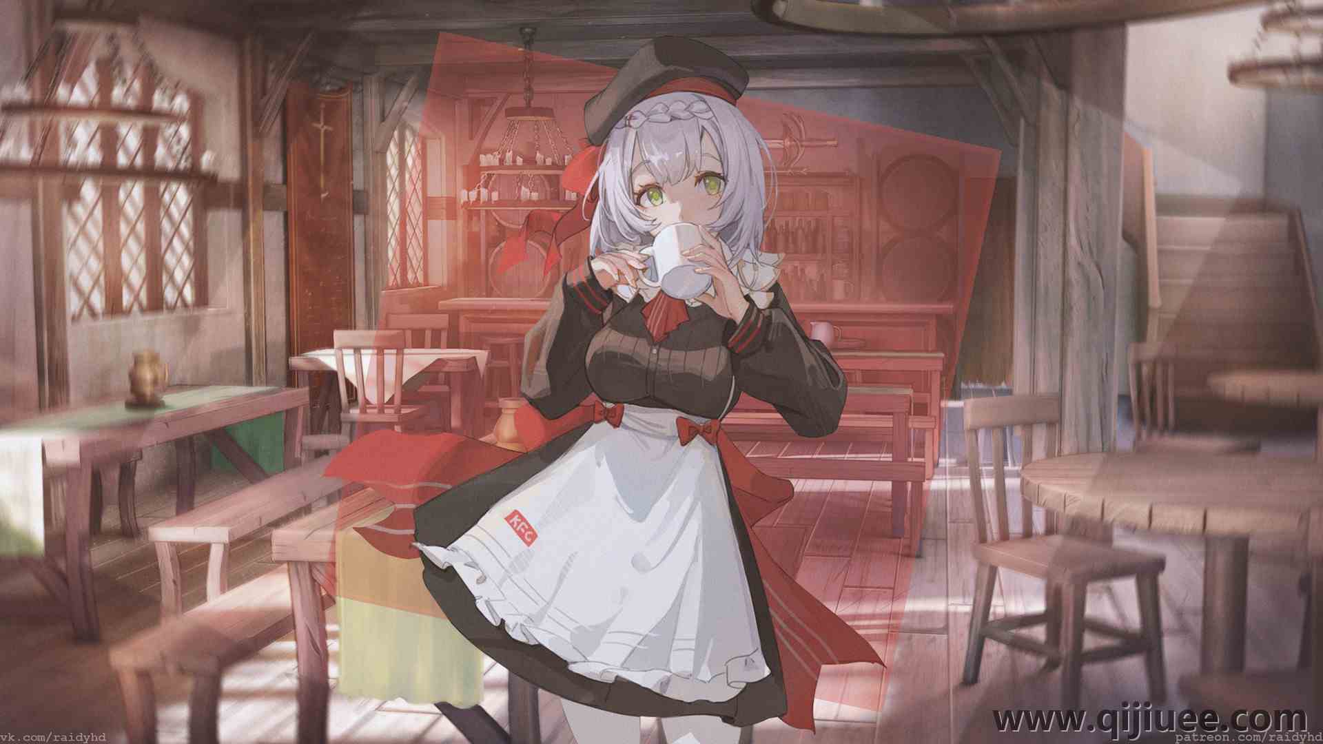 动漫女孩 画中画 诺埃尔 原神3840 x 2160/2.57 MB-柒染云阁