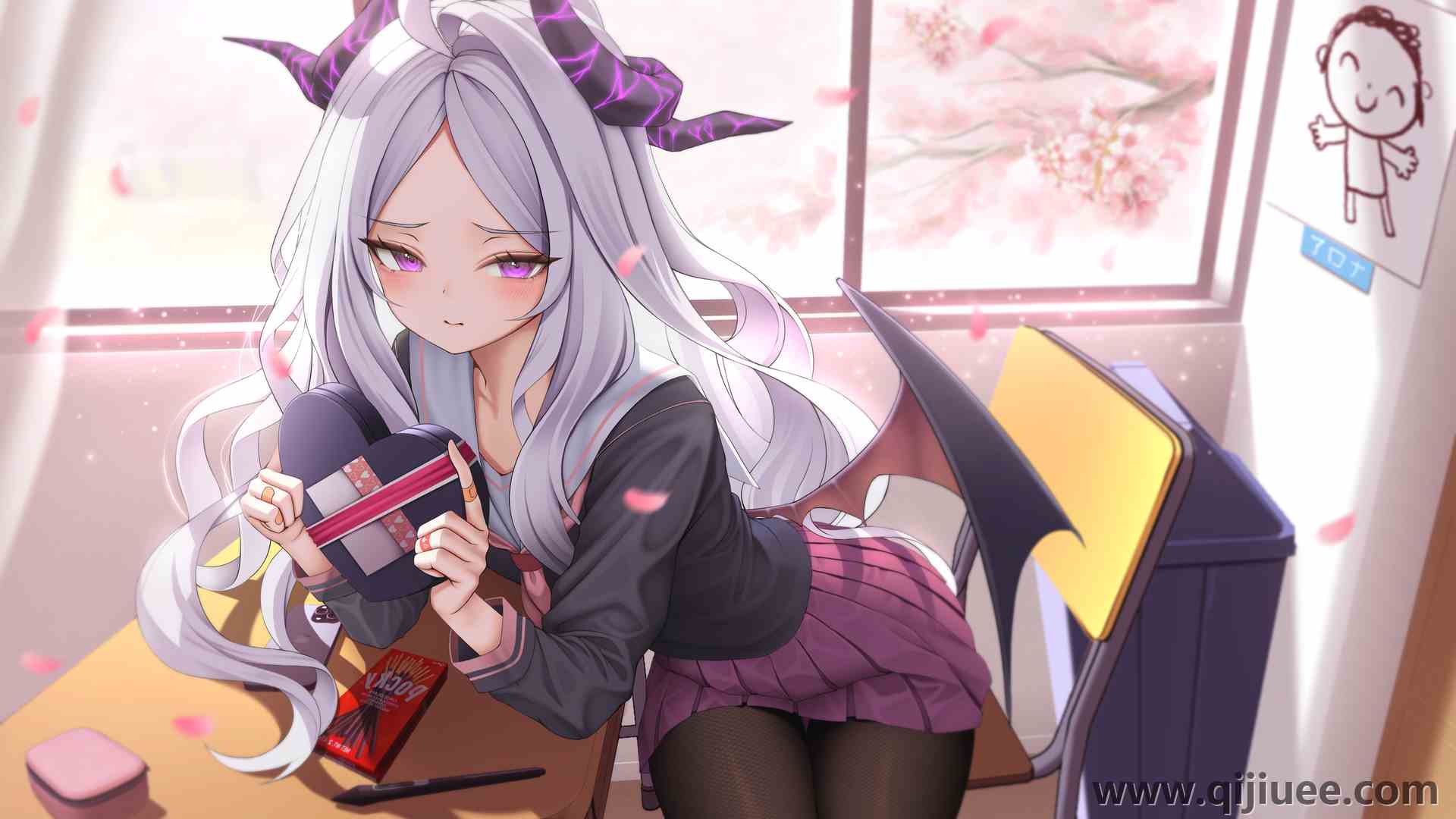 动漫 动漫女孩 蔚蓝档案馆 索拉萨奇 花瓣 二次元3840 x 2160/1.08 MB-柒染云阁