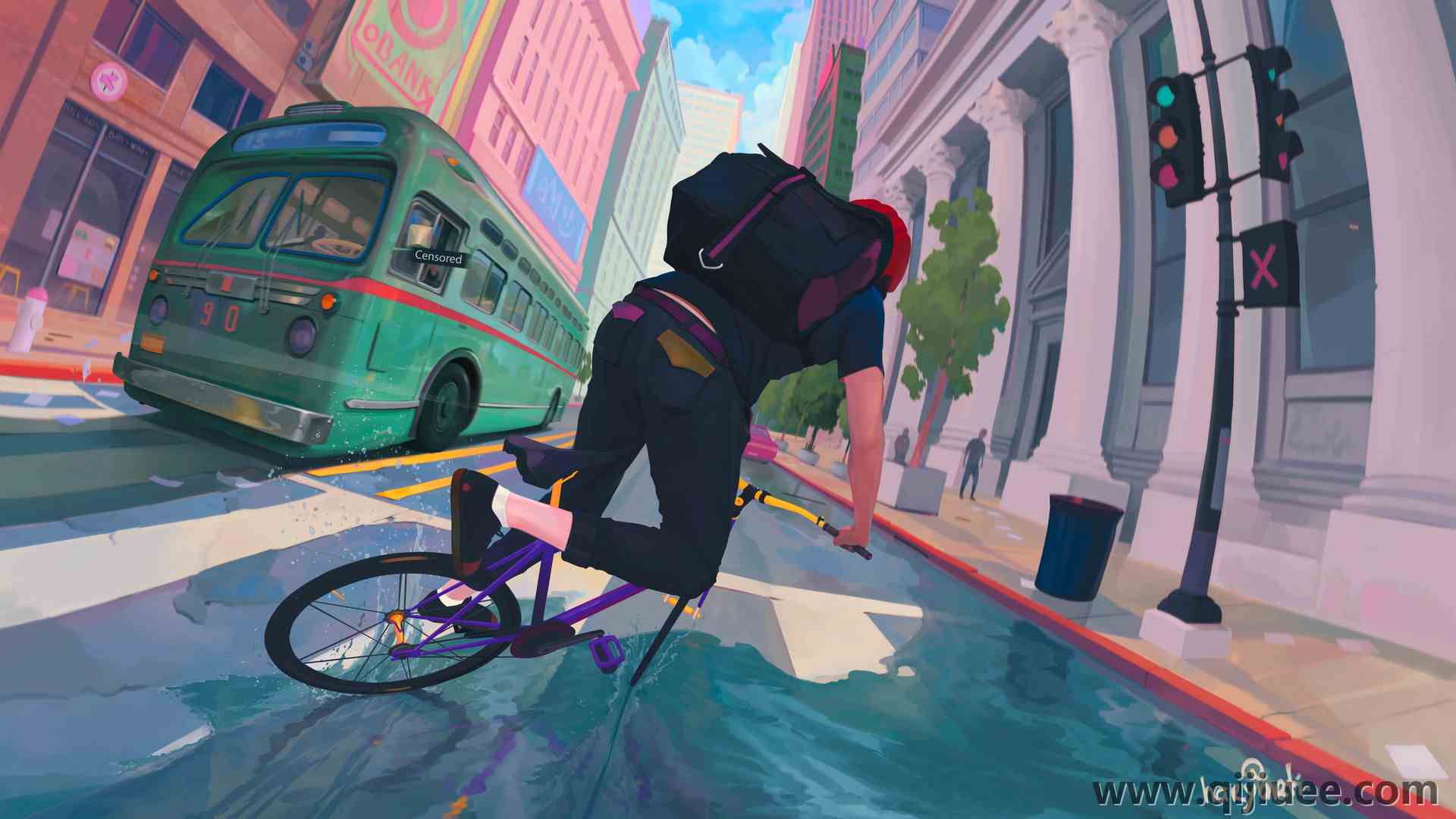 伊戈尔·阿尔乔缅科 自行车 数字绘画 艺术状态 城市 AI艺术 3840 x 2160/1.17 MB-柒染云阁