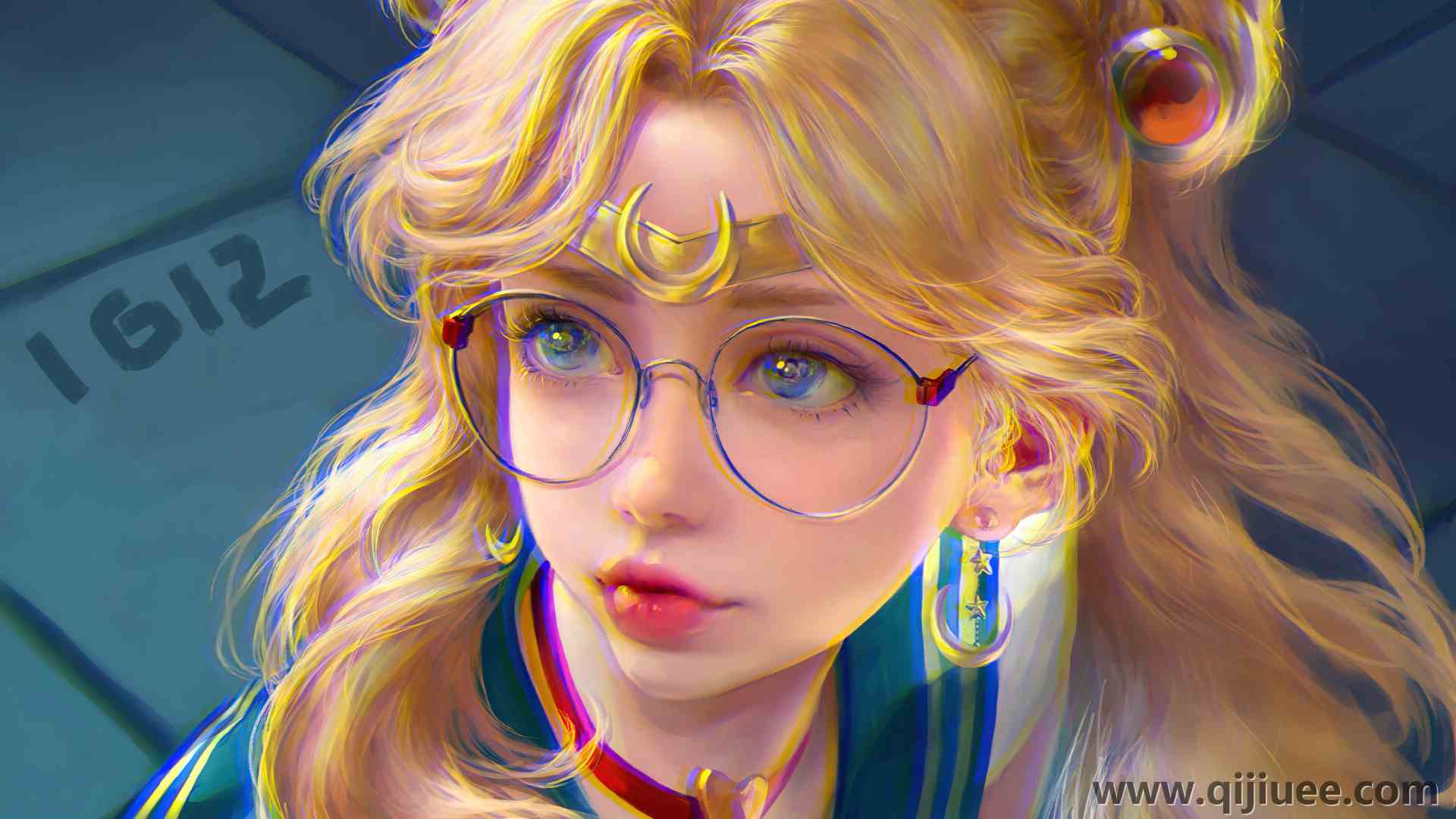 金发女孩 水手月亮 AI艺术 动漫 动漫女孩 眼镜 3840 x 2160/1.85 MB-柒染云阁