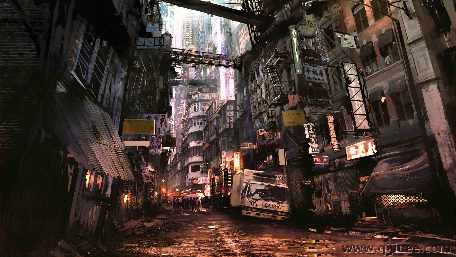 未来派 幻想艺术  电脑游戏 城市景观 3840 x 2160/4.14 MB-柒染云阁