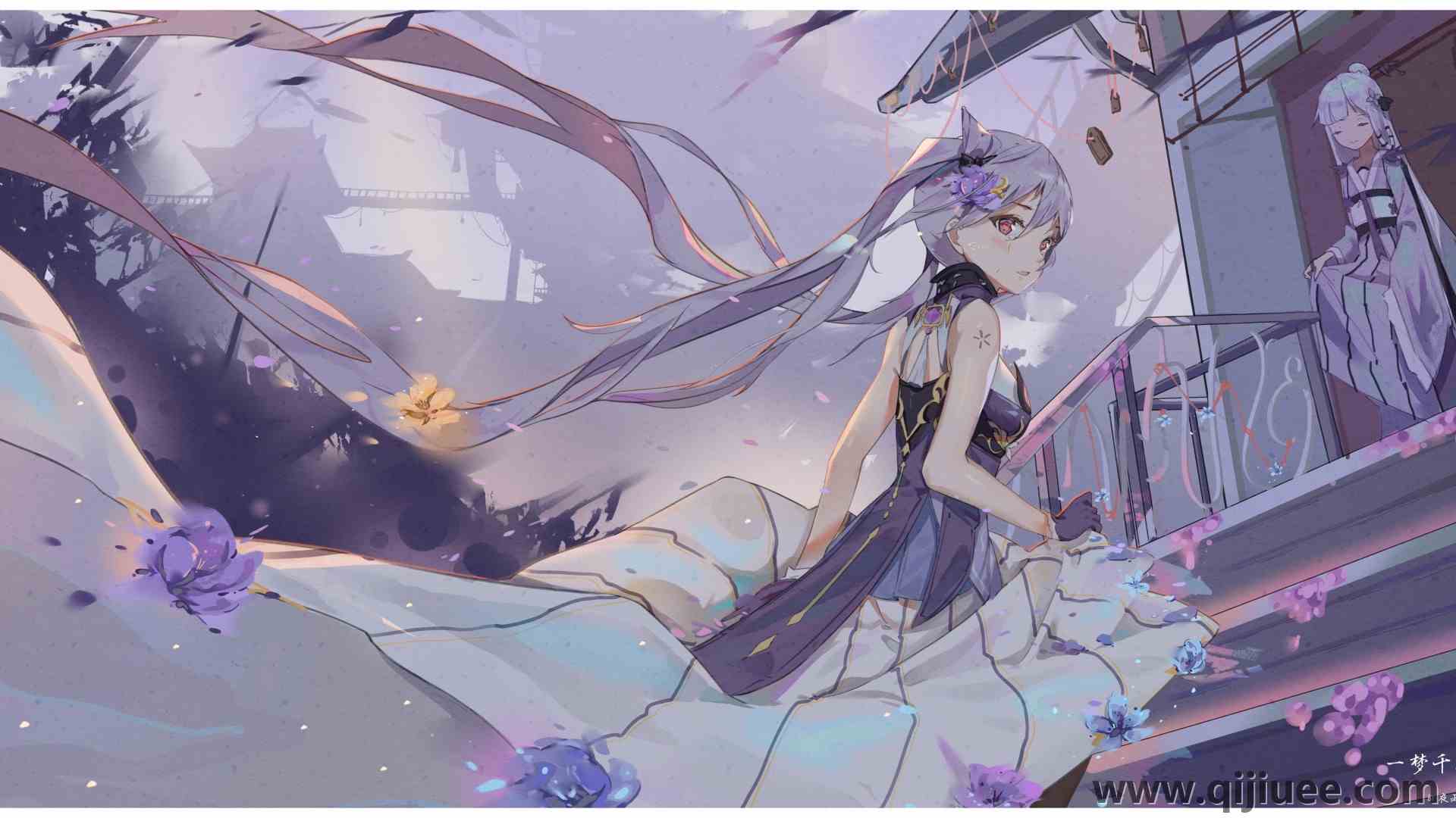 紫色头发 红色眼睛 动漫女孩 科清 原神 原神 鲜花3840 x 2160/1.25 MB-柒染云阁