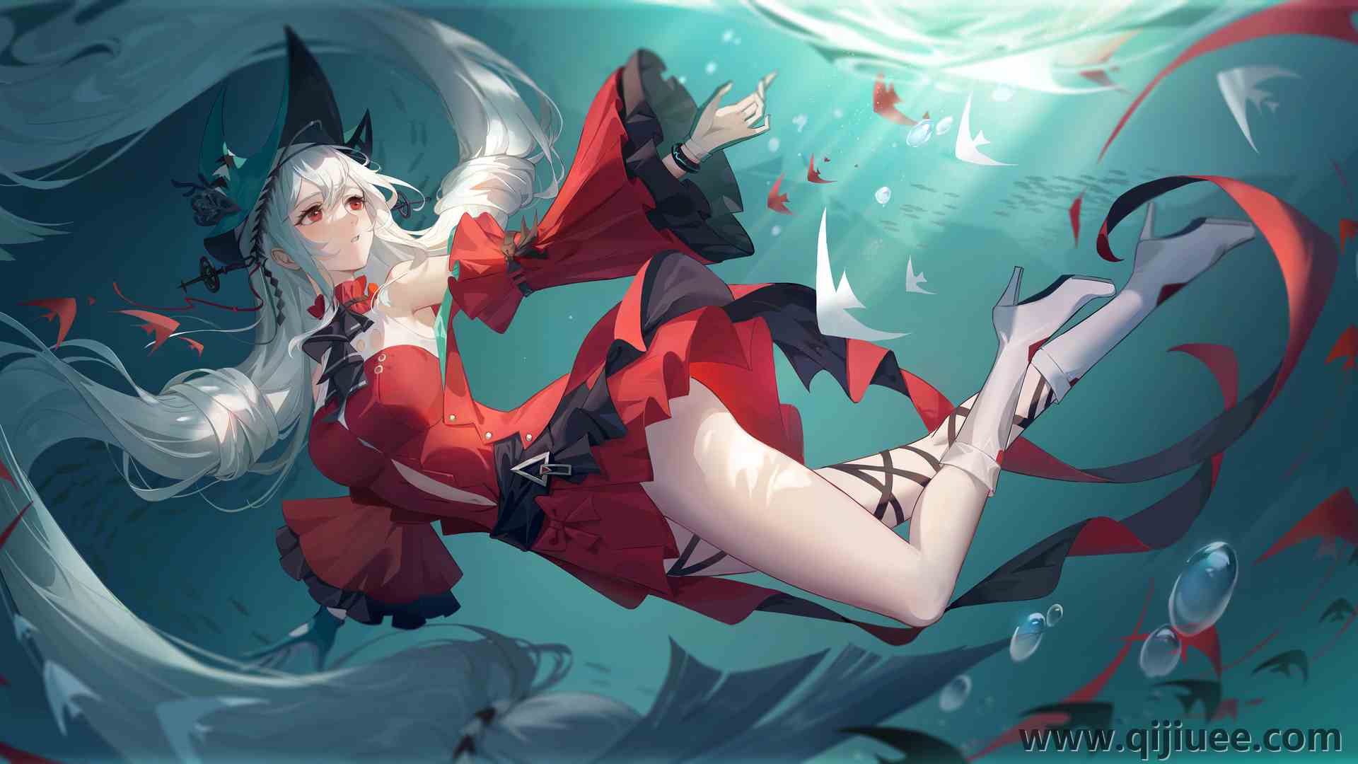 动漫 动漫女孩 武士 斯卡迪 水下 连衣裙 3840 x 2160/1.74 MB-柒染云阁