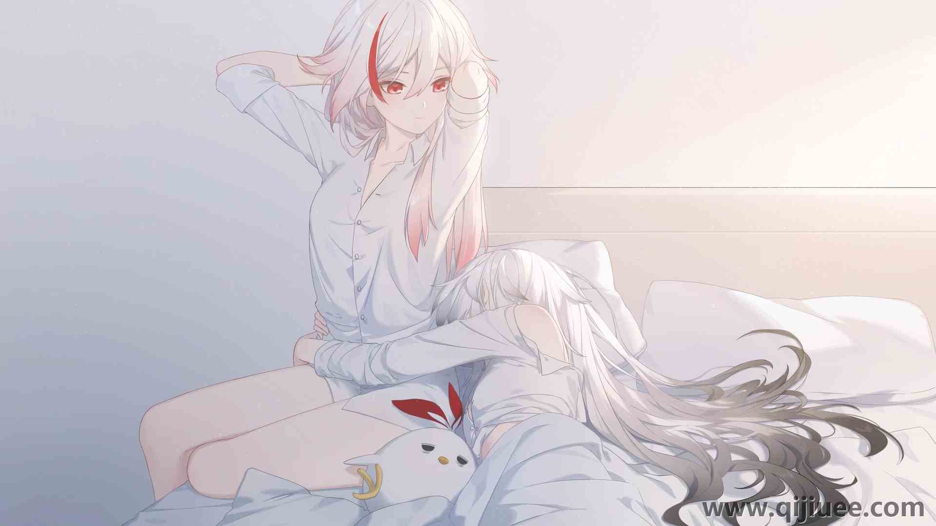 福华 拉斐拉  拥抱 红眼睛 本海 电子游戏艺术 动漫女孩 3840 x 2160/0.95 MB-柒染云阁